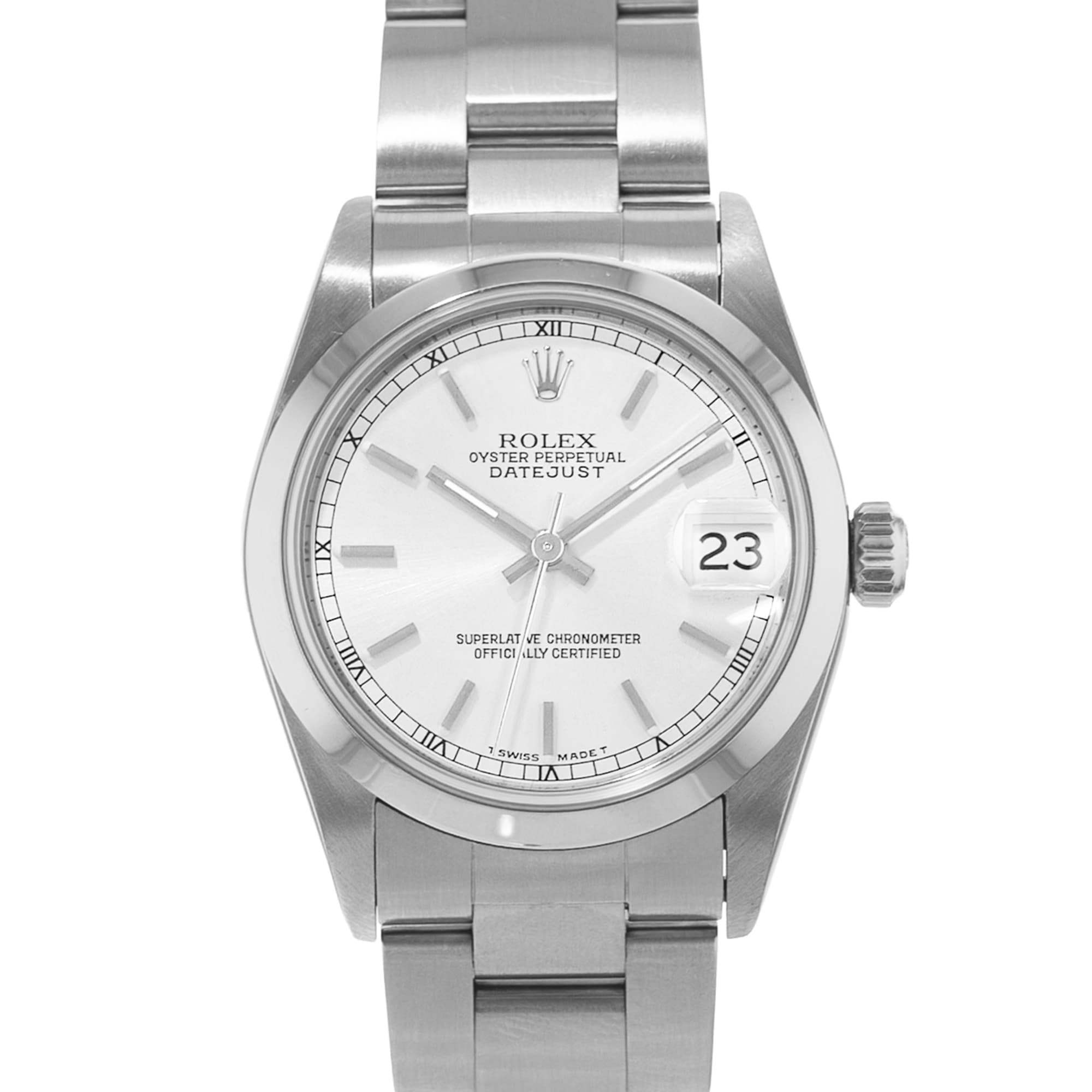 Rolex Datejust 31 68240 Silver Index Smooth Steel Oyster Ladies Watch 1999