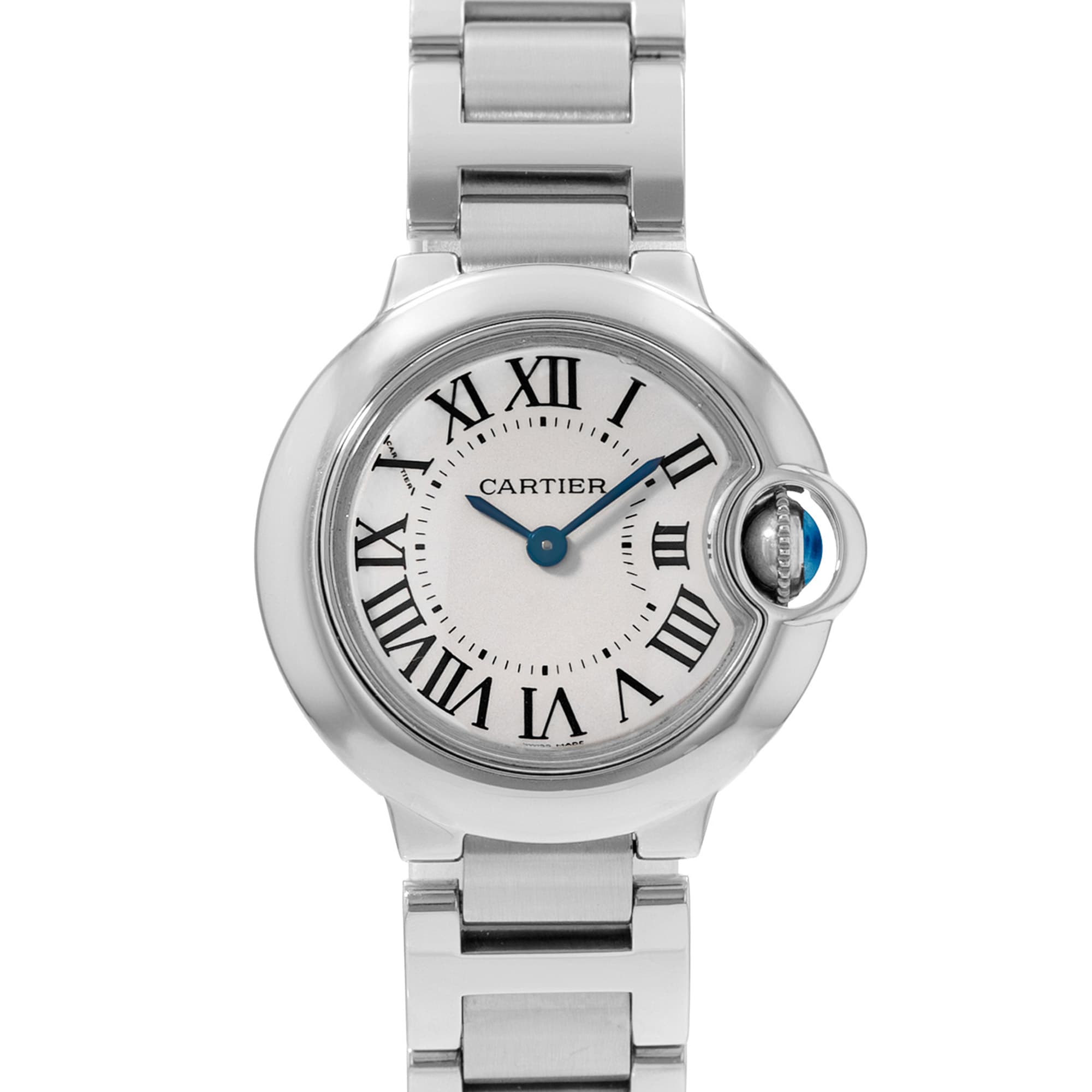 Cartier Ballon Bleu 28mm W69010Z4 3009 Silver Roman Dial Steel Ladies Watch 2015