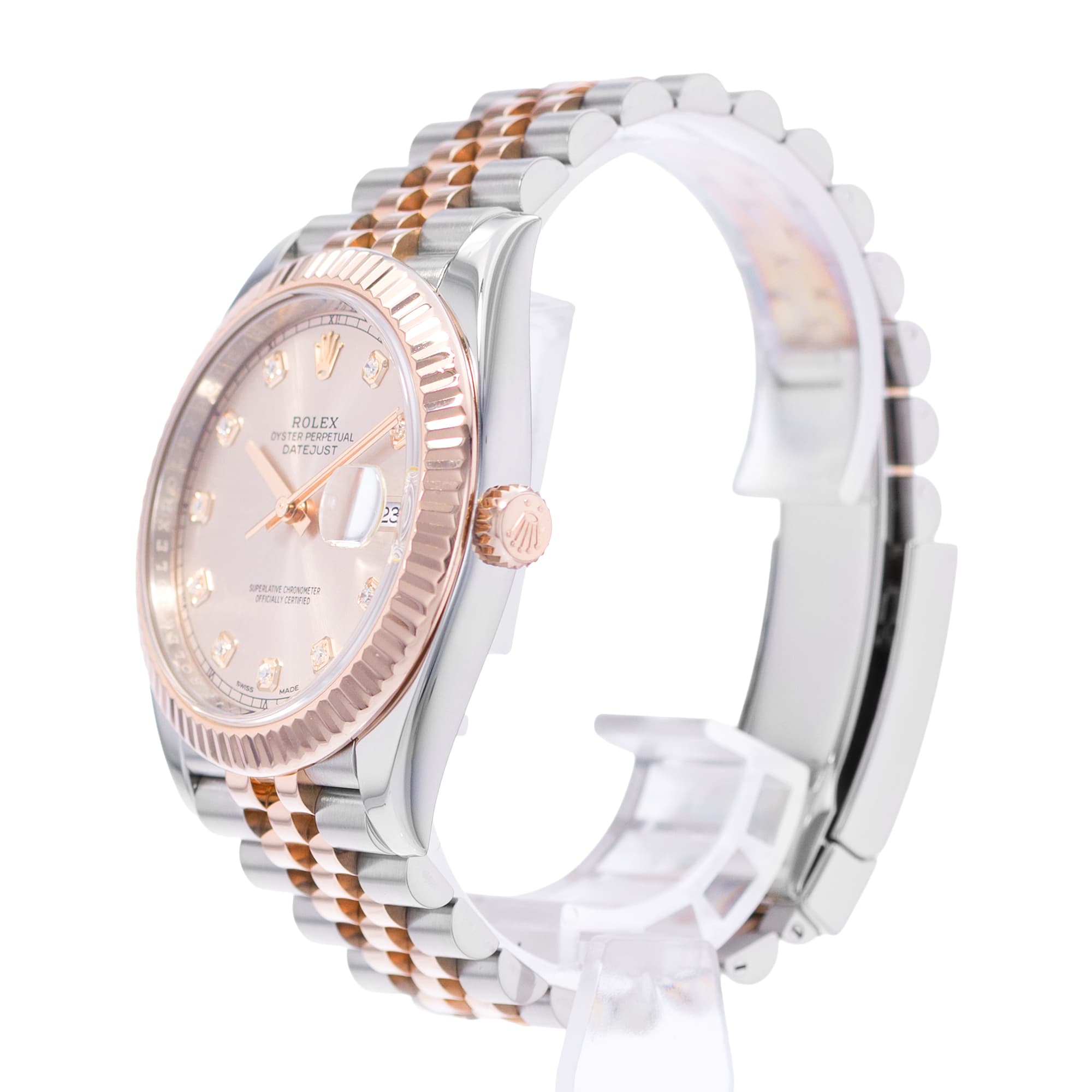 Rolex Datejust 41 126331 Pink Diamond Dial Steel 18k Rose Gold Mens Watch