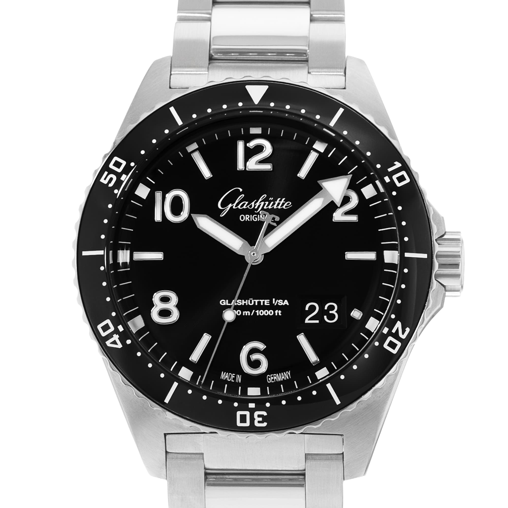 Glashutte Original SeaQ Panoramadatum 1-36-13-01-80-70 43mm Steel Watch w Papers