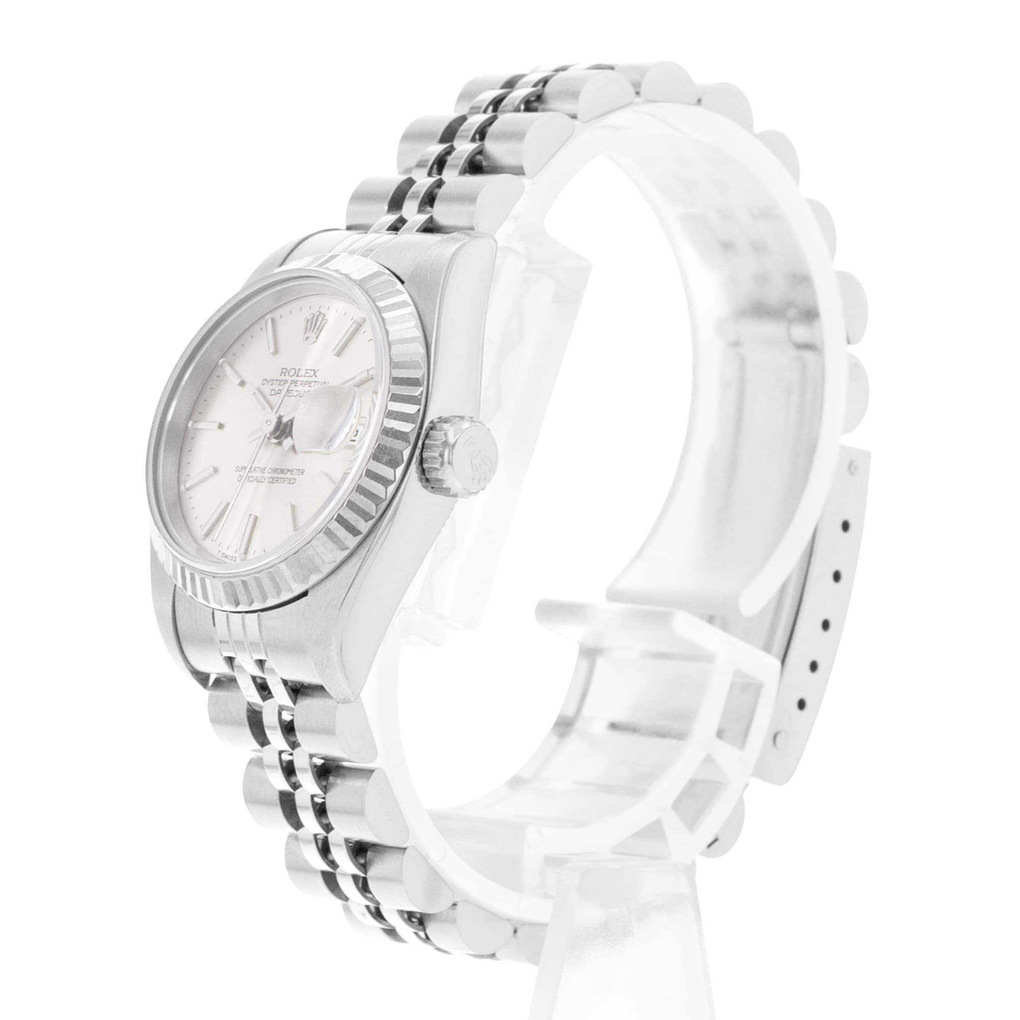Rolex Datejust 26 69174 Silver Index Dial Steel 18k White Gold Ladies Watch 1994