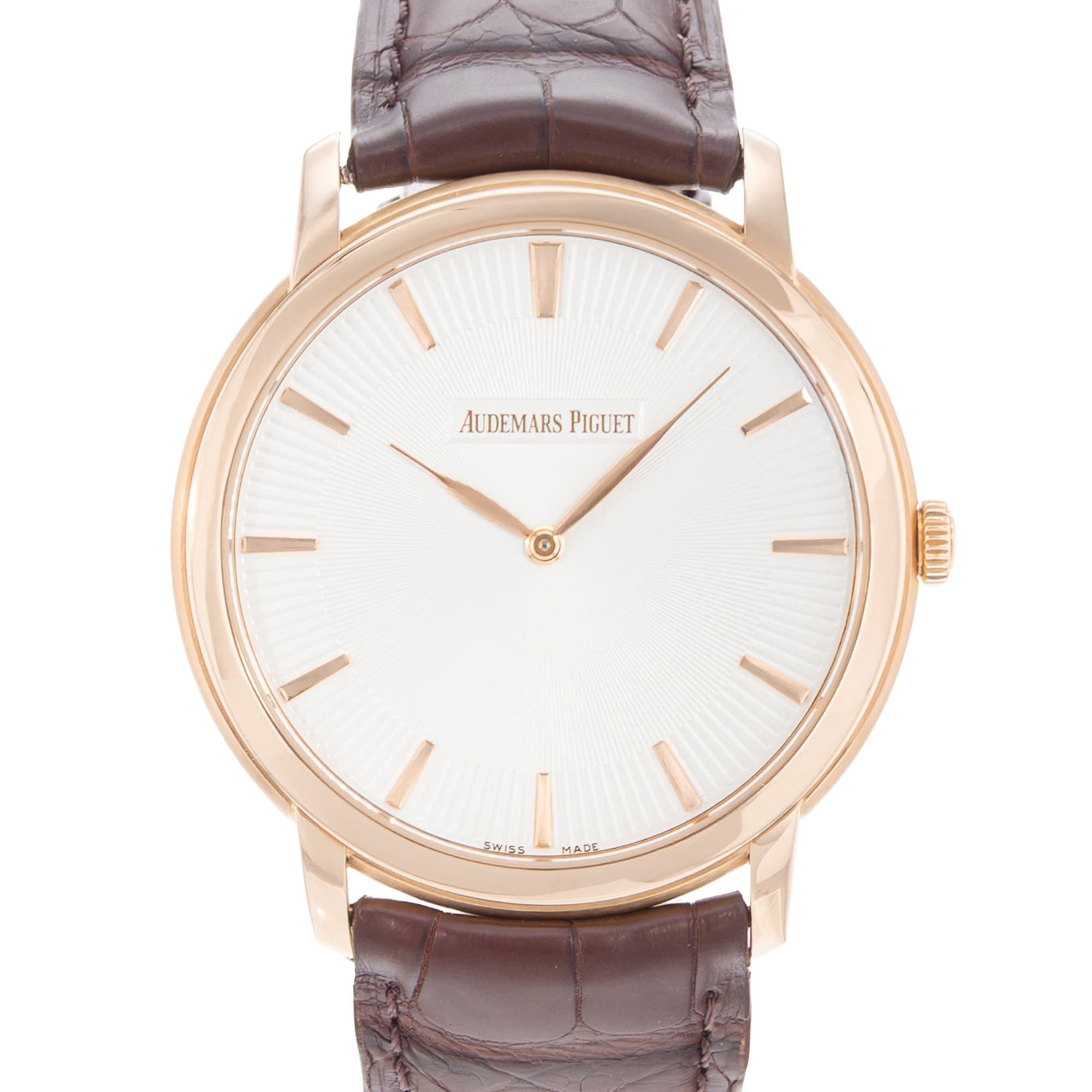 Audemars Piguet Jules 15180OR.OO.A102CR.01 41mm Silver Dial Rose Gold Mens Watch
