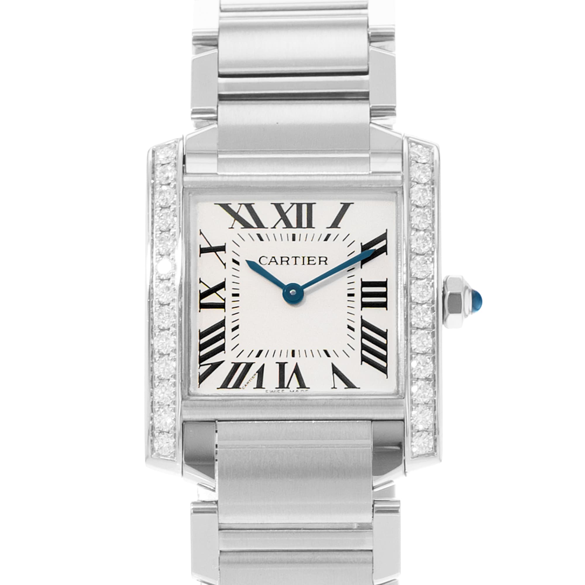 Cartier Tank Francaise W4TA0009 3751 25mm Diamond Steel Ladies Watch Card 2017
