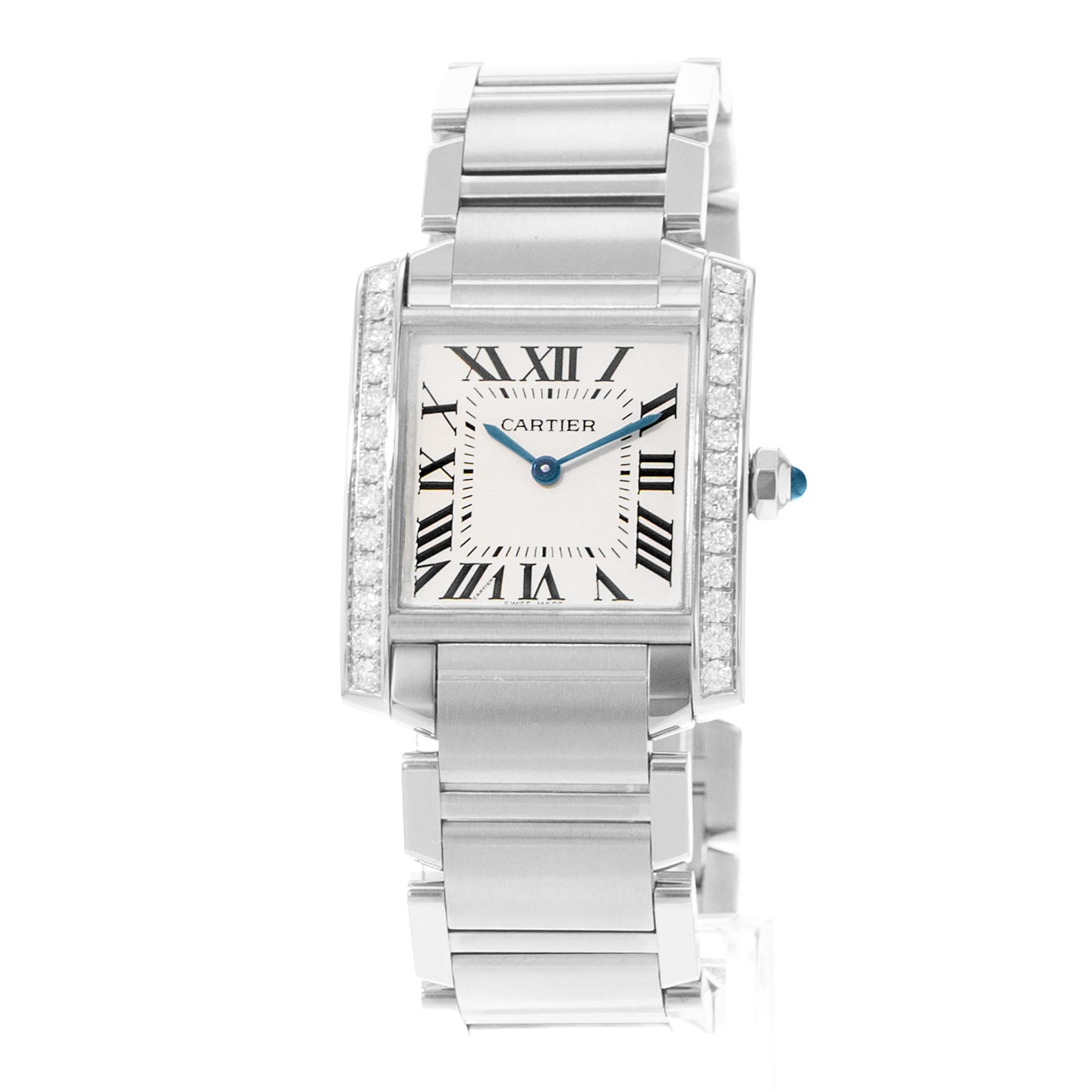 Cartier Tank Francaise W4TA0009 3751 25mm Diamond Steel Ladies Watch Card 2017