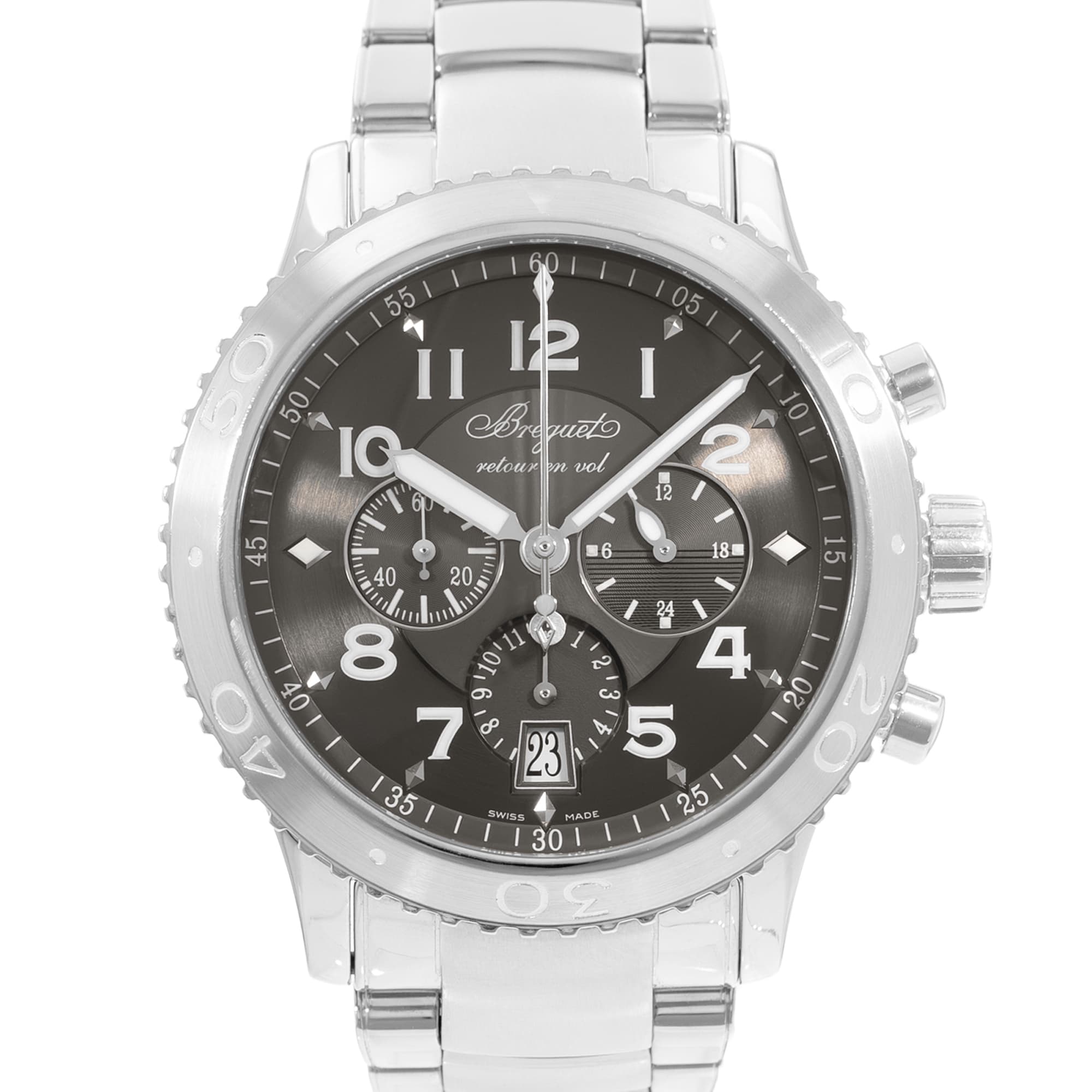 Breguet Type XX - XXI - XXII 3810ST/92/9ZU 42mm Ruthenium Dial Steel Mens Watch