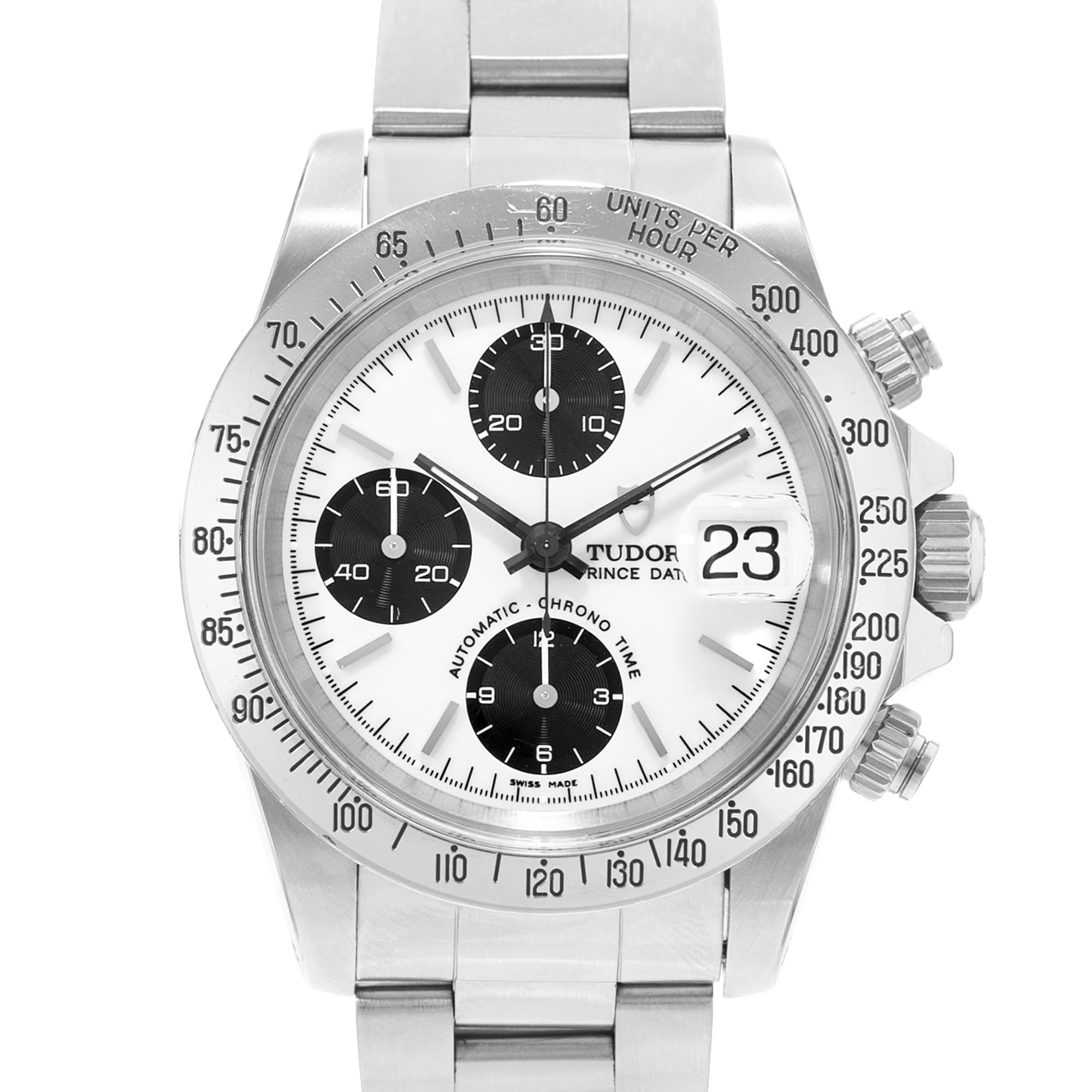 Tudor Oysterdate Big Block 79180 40mm Vintage White Dial Steel Mens Watch 1993