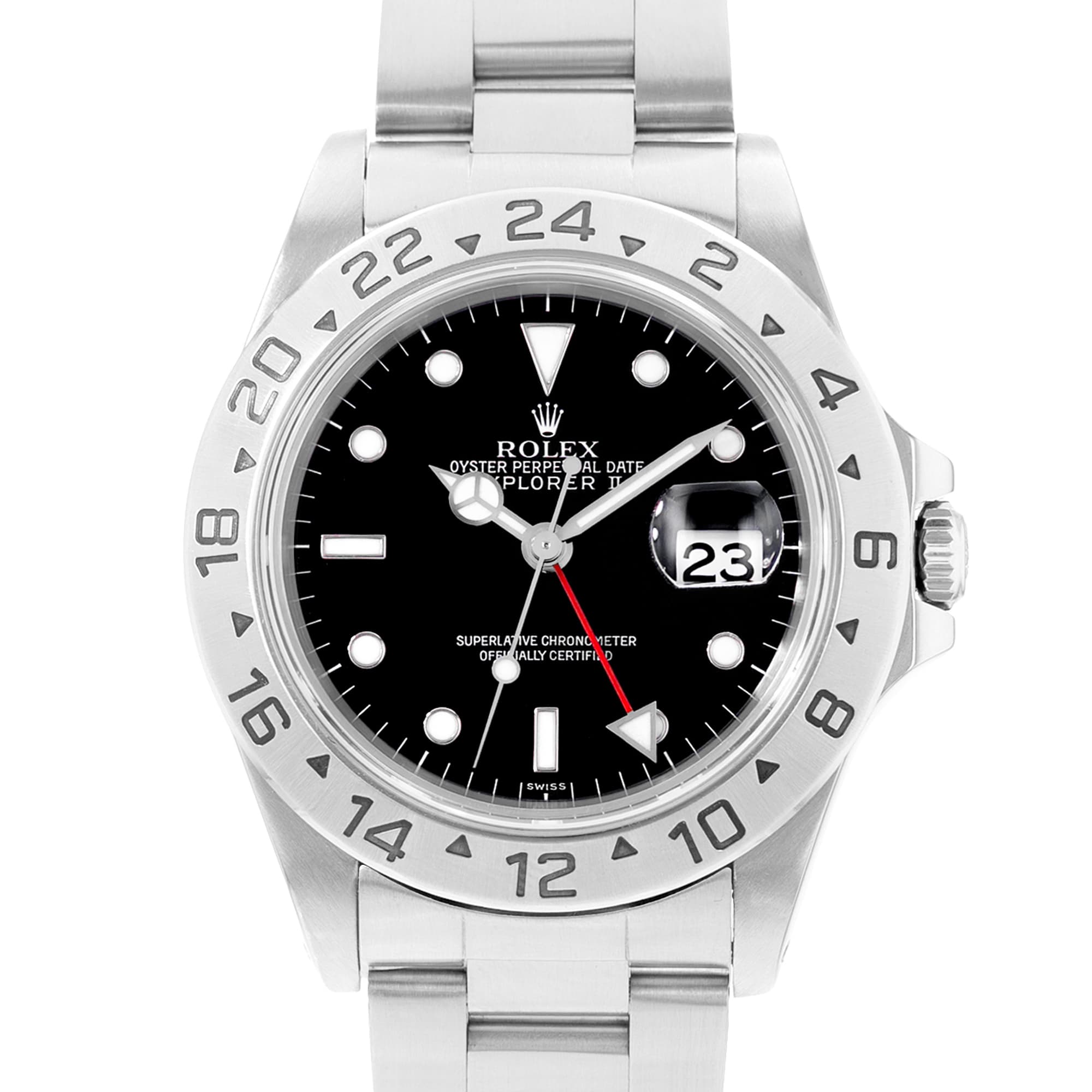 Rolex Explorer II 16570 40mm Black Dial Steel Automatic Mens Watch Papers