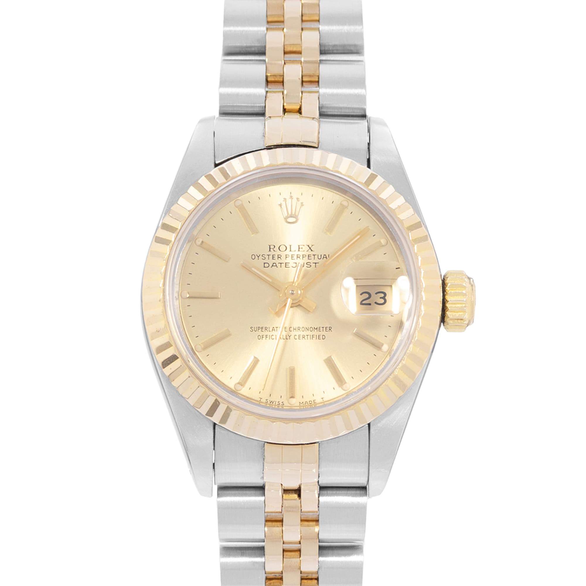 Rolex Datejust 26 69173 Vintage Champagne Steel Yellow Gold Jubilee Ladies Watch