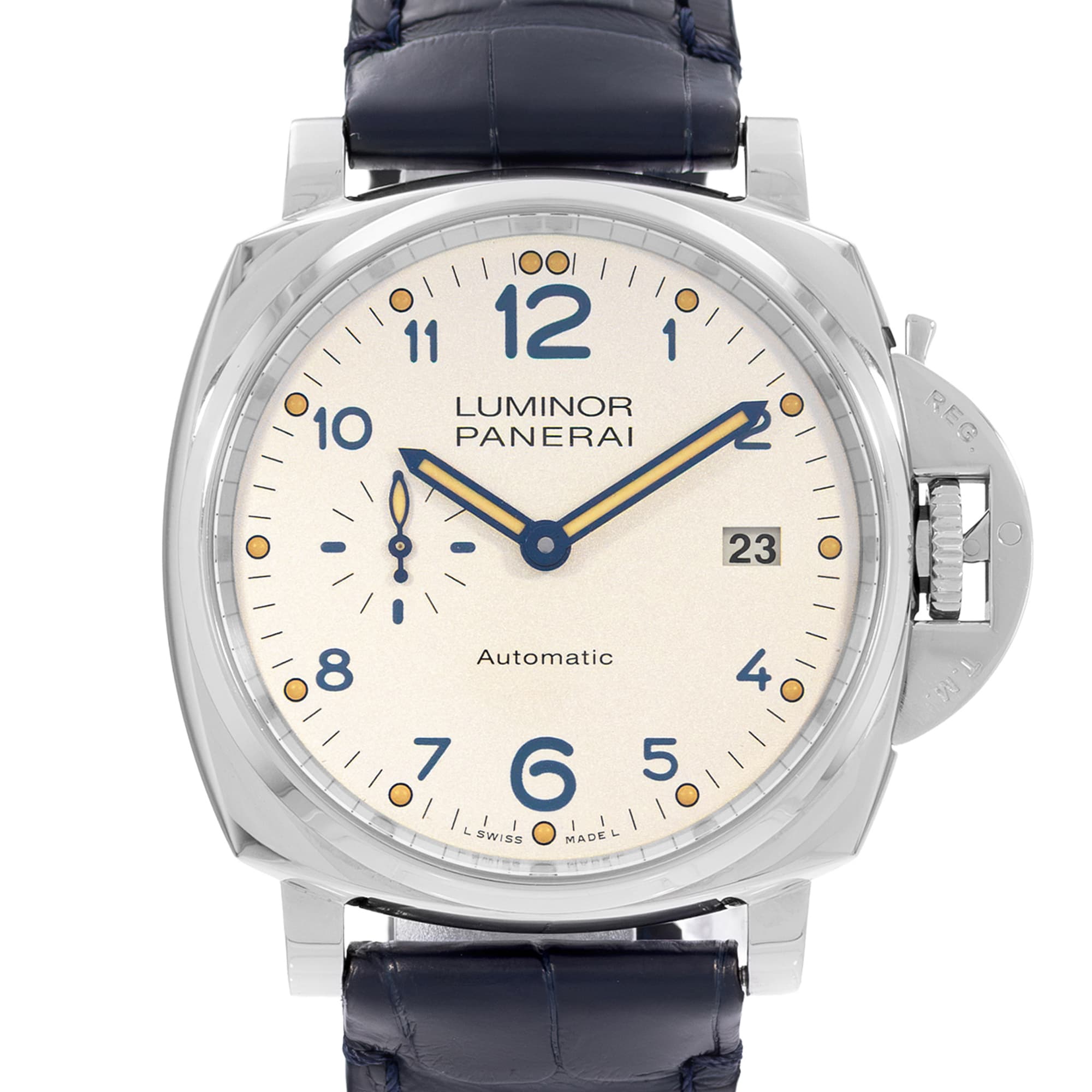 Panerai Luminor Due PAM00906 43mm Steel Automatic Mens Watch Box Papers
