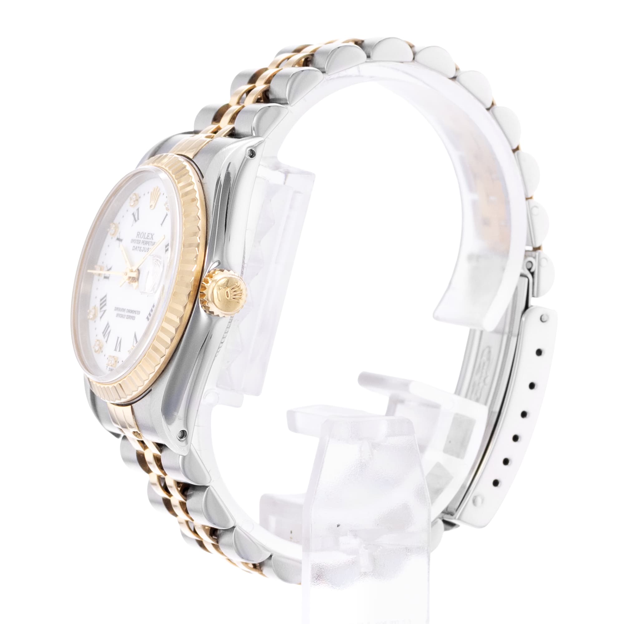 Rolex Datejust 31 68273 White Roman Dial Steel Yellow Gold Jubilee Ladies Watch