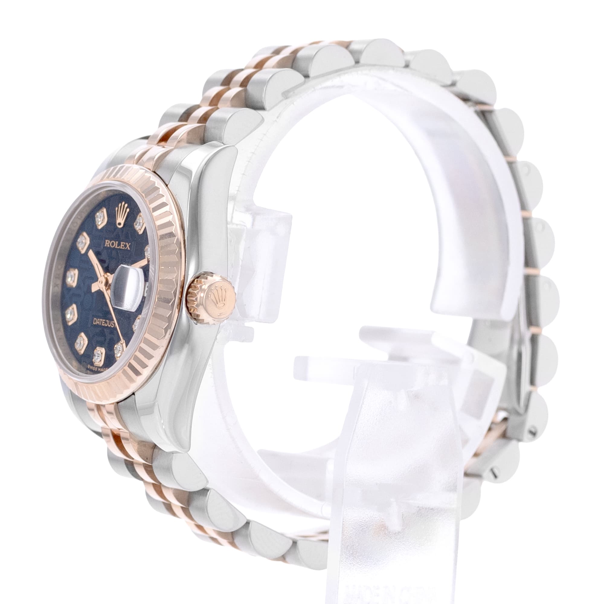 Rolex Datejust 26 179171 Blue Diamonds Steel Rose Gold Automatic Ladies Watch