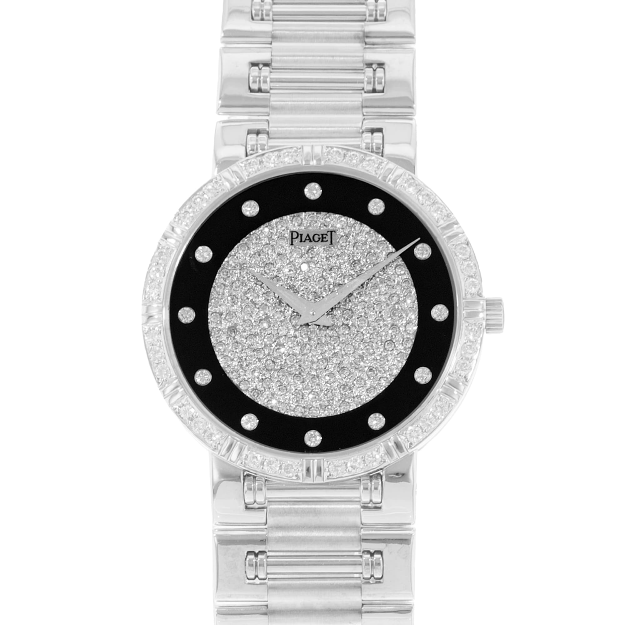 Piaget Dancer 94024NK81 31mm Vintage Black Diamonds Dial White Gold Ladies Watch
