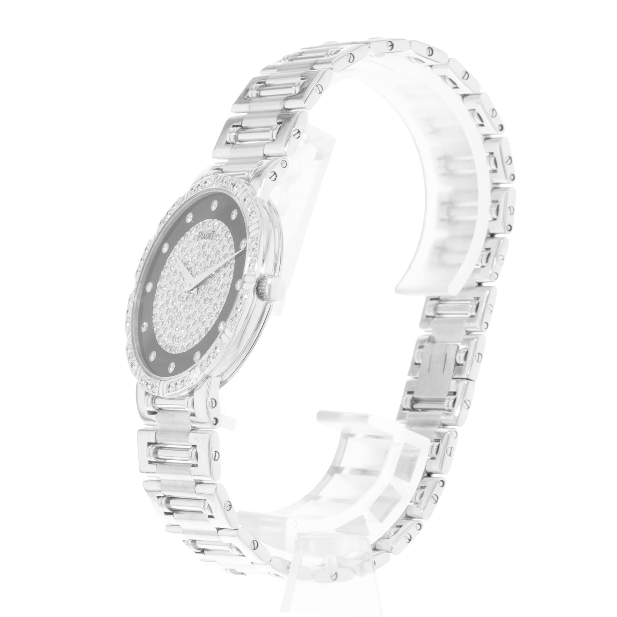 Piaget Dancer 94024NK81 31mm Vintage Black Diamonds Dial White Gold Ladies Watch