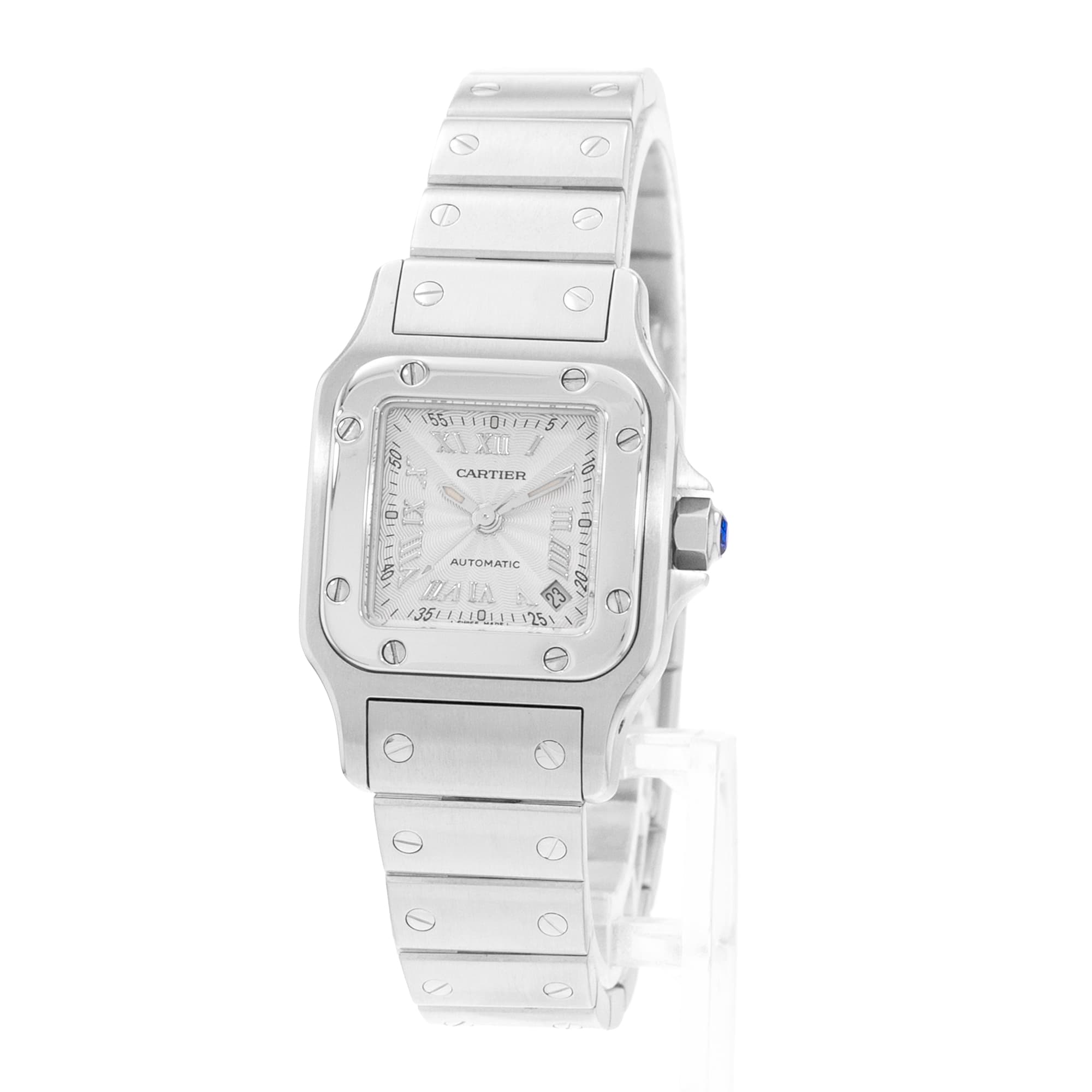 Cartier Santos Galbee W20044D6 2423 24mm Small Silver Steel Ladies Watch Papers