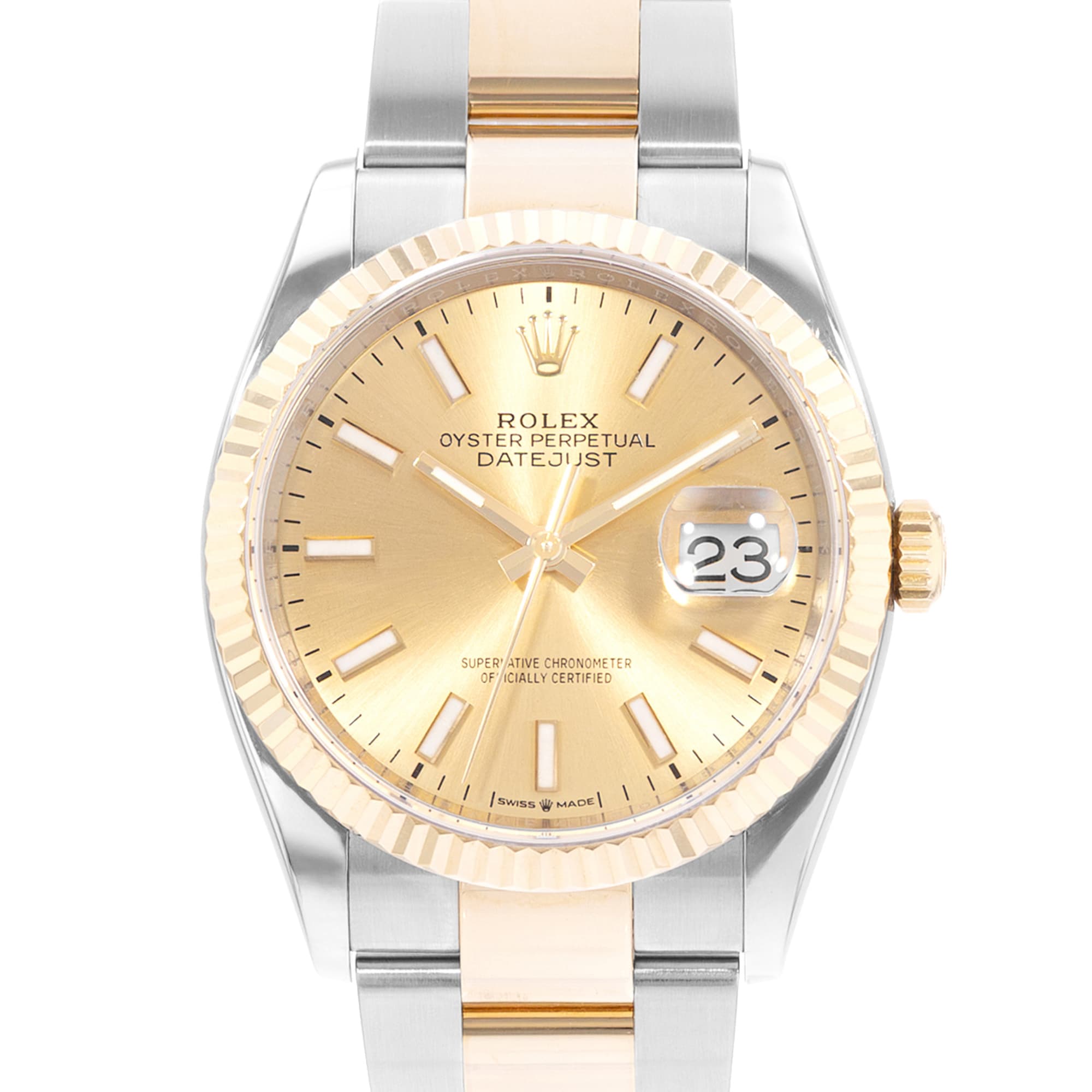 Rolex Datejust 36 126233 Champagne Steel Gold Oyster Mens Watch Card 2019