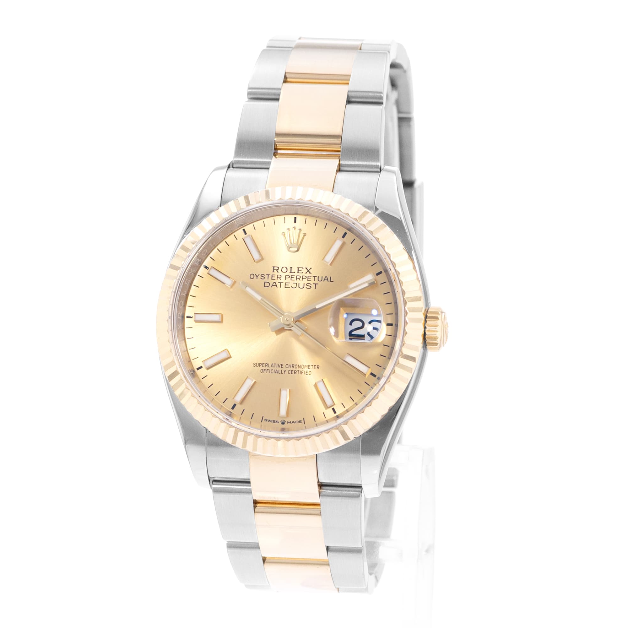 Rolex Datejust 36 126233 Champagne Steel Gold Oyster Mens Watch Card 2019