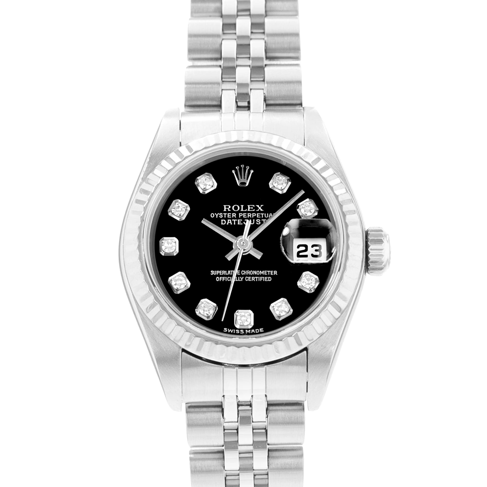 Rolex Datejust 26 79174 Black Diamonds Dial Steel Automatic Ladies Watch