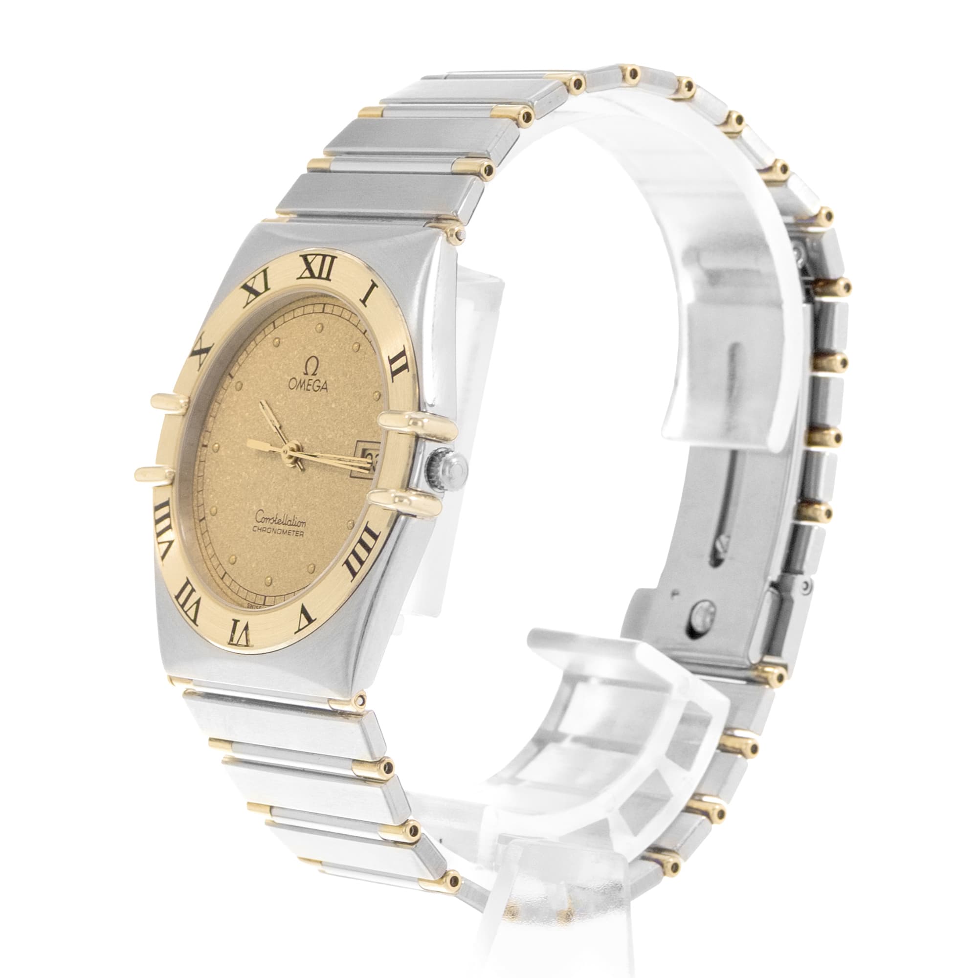 Omega Constellation 396.1080 32mm Vntage Champagne Steel Yellow Gold Mens Watch