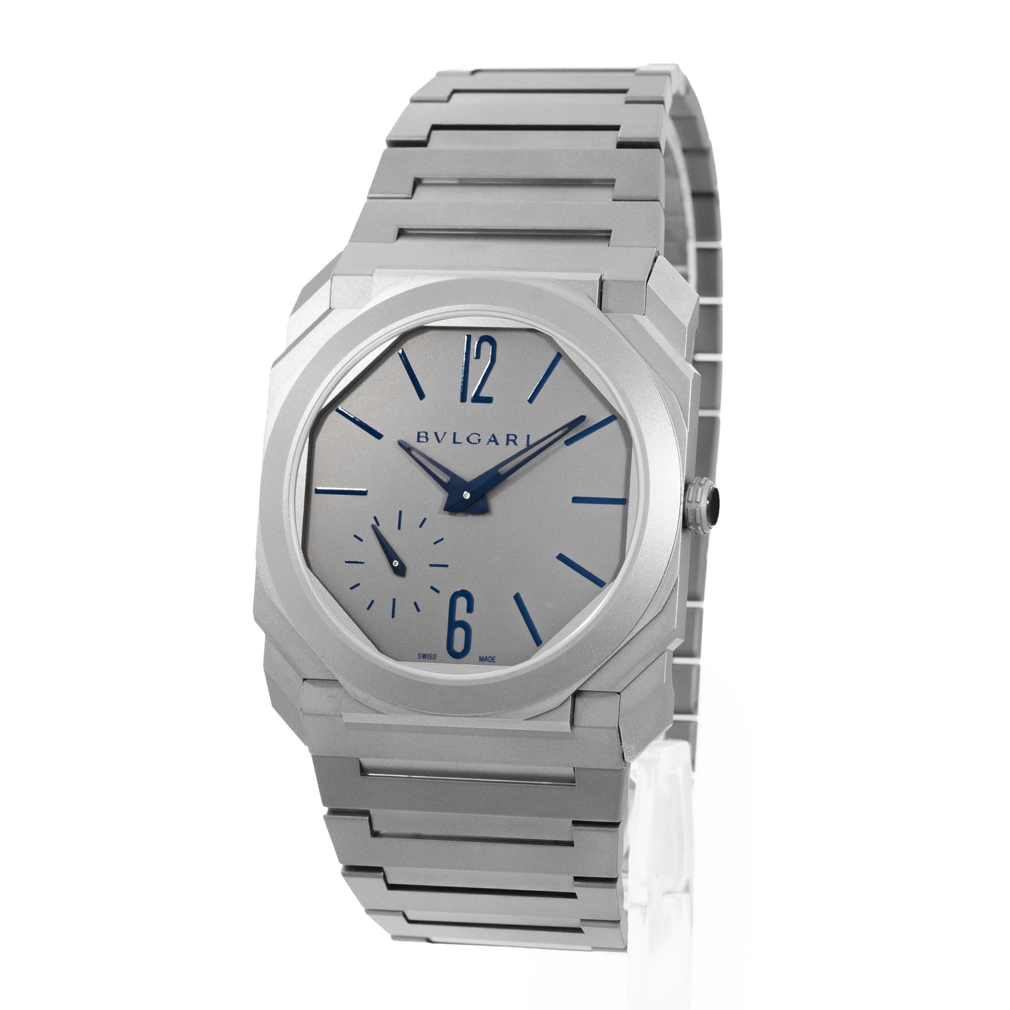 Bulgari Octo Finissimo 102945 40mm Silver Arabic Titanium Mens Watch Box Card