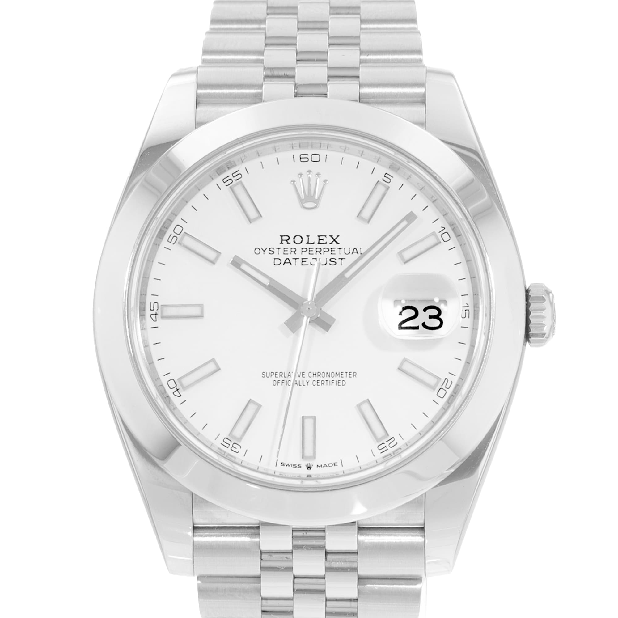 Rolex Datejust 41 126300 White Steel Jubilee Mens Watch Card 2023