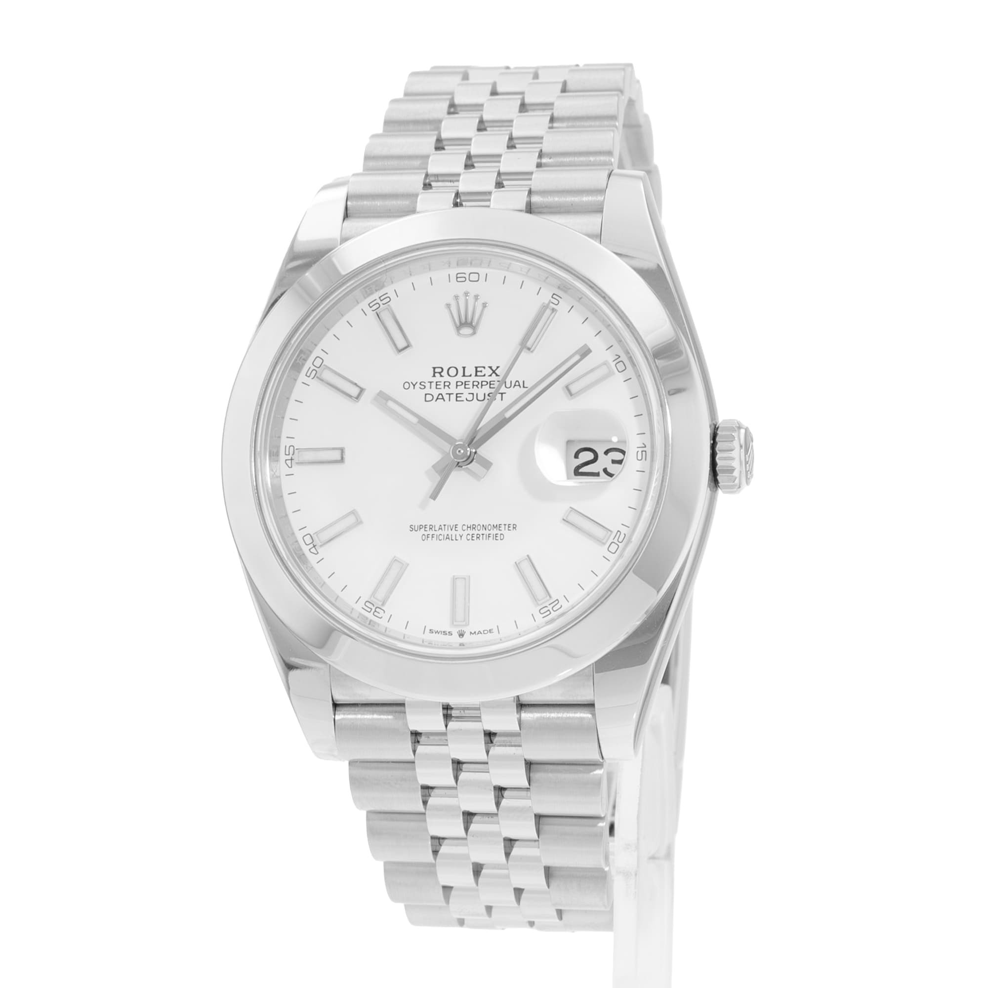 Rolex Datejust 41 126300 White Steel Jubilee Mens Watch Card 2023