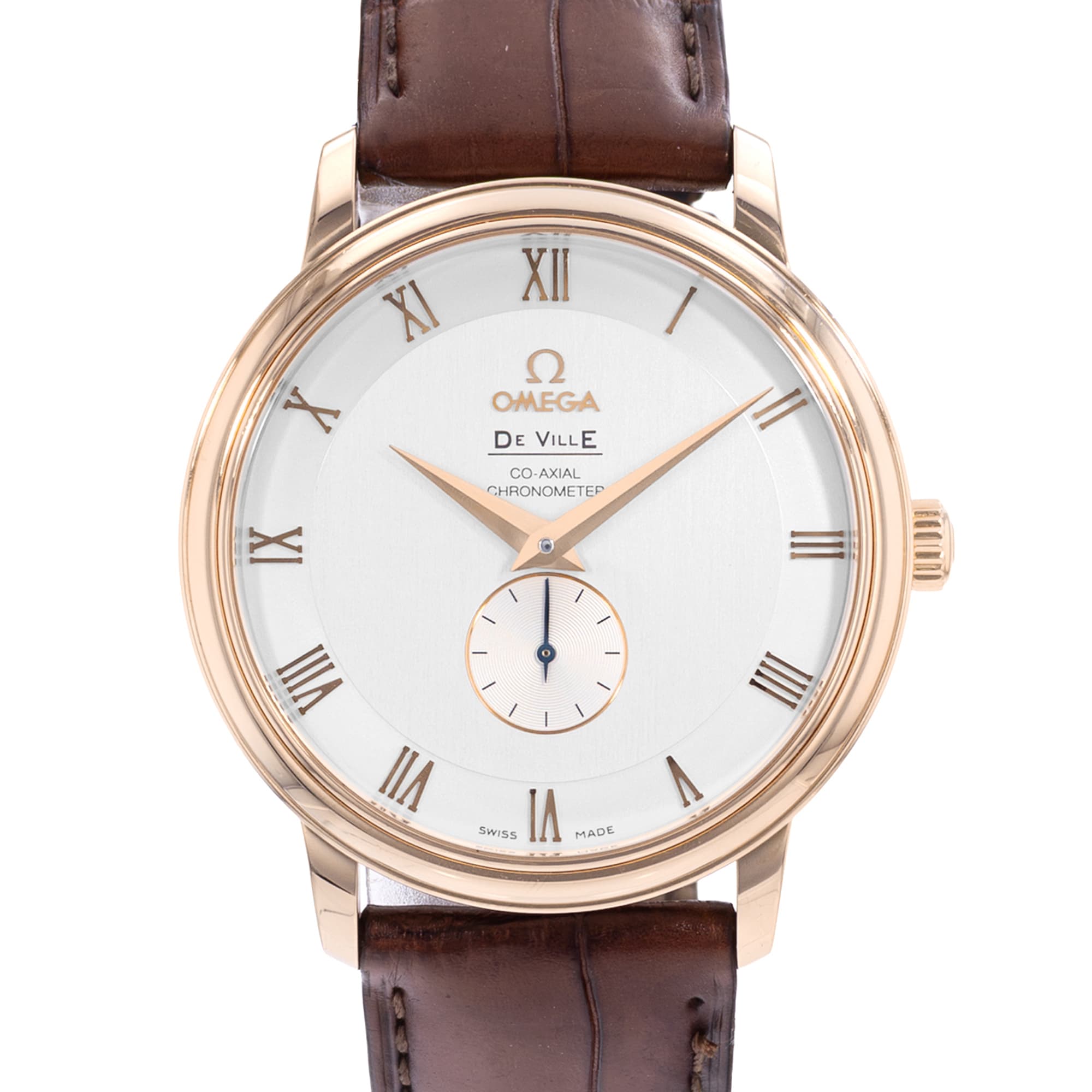 Omega De Ville Prestige 4614.30.02 39mm Silver Gold Mens Watch Card 2013