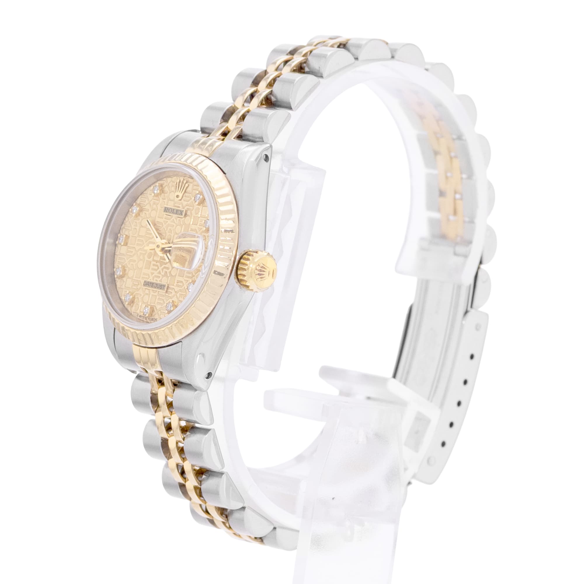 Rolex Datejust 26 69173 Vintage Champagne Diamond Steel Yellow Gold Ladies Watch