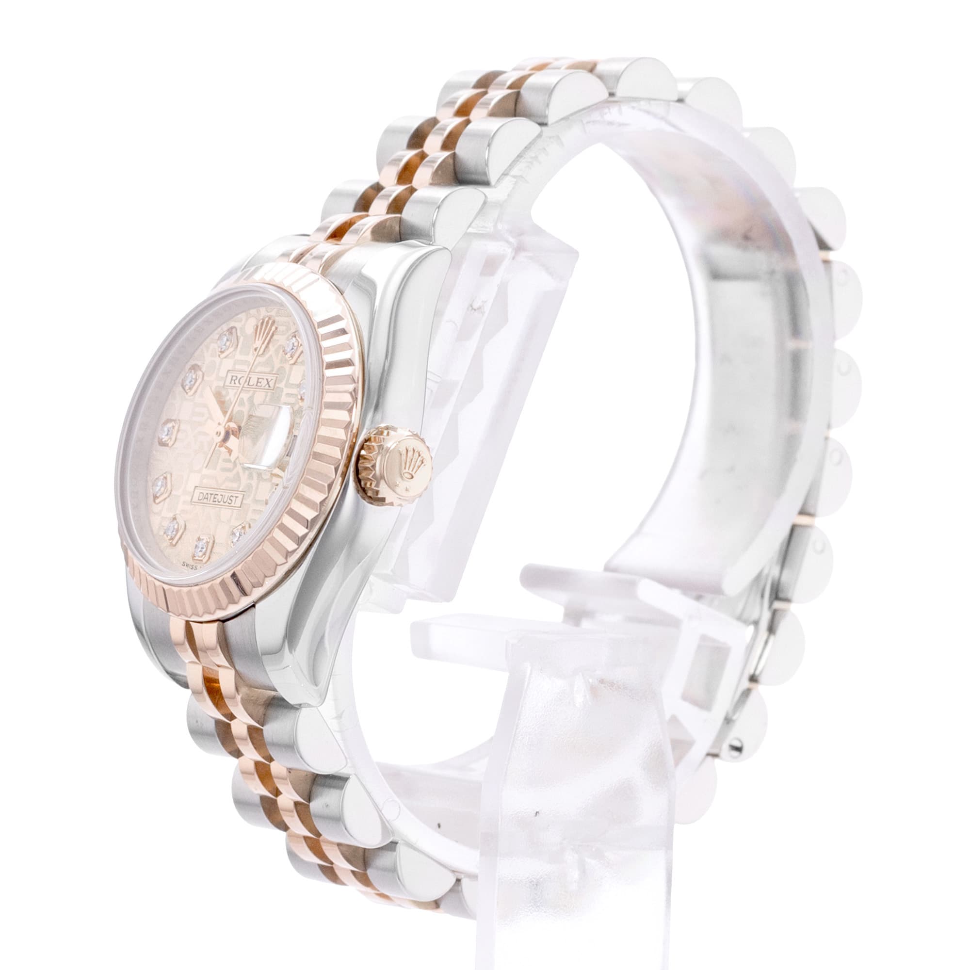 Rolex Datejust 26 179171 Pink Diamond Steel Gold Jubilee Ladies Watch