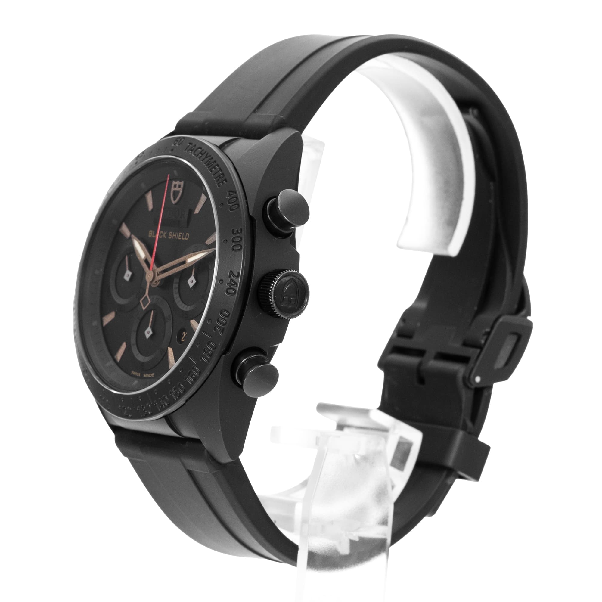 Tudor Fastrider Black Shield 42000CN 42mm Black Ceramic Chronograph Mens Watch