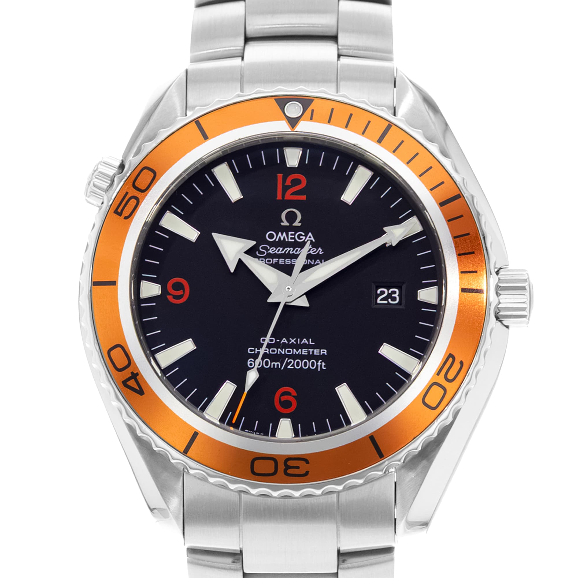 Omega Seamaster Planet Ocean 2208.50.00 45mm Black Dial Steel Mens Watch
