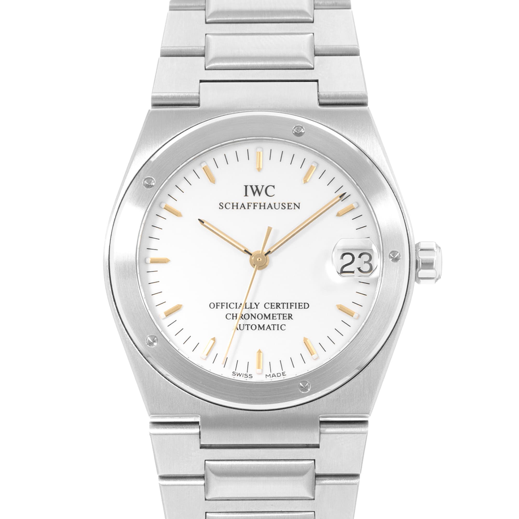 IWC Ingenieur 3521-001 34mm White Steel Automatic Mens Watch Card 2000