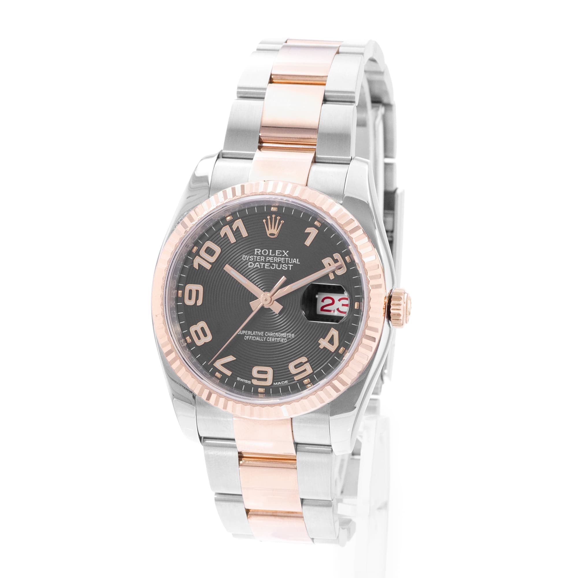 Rolex Datejust 36 116231 Black concentric Arabic Steel Rose Gold Mens Watch 2018