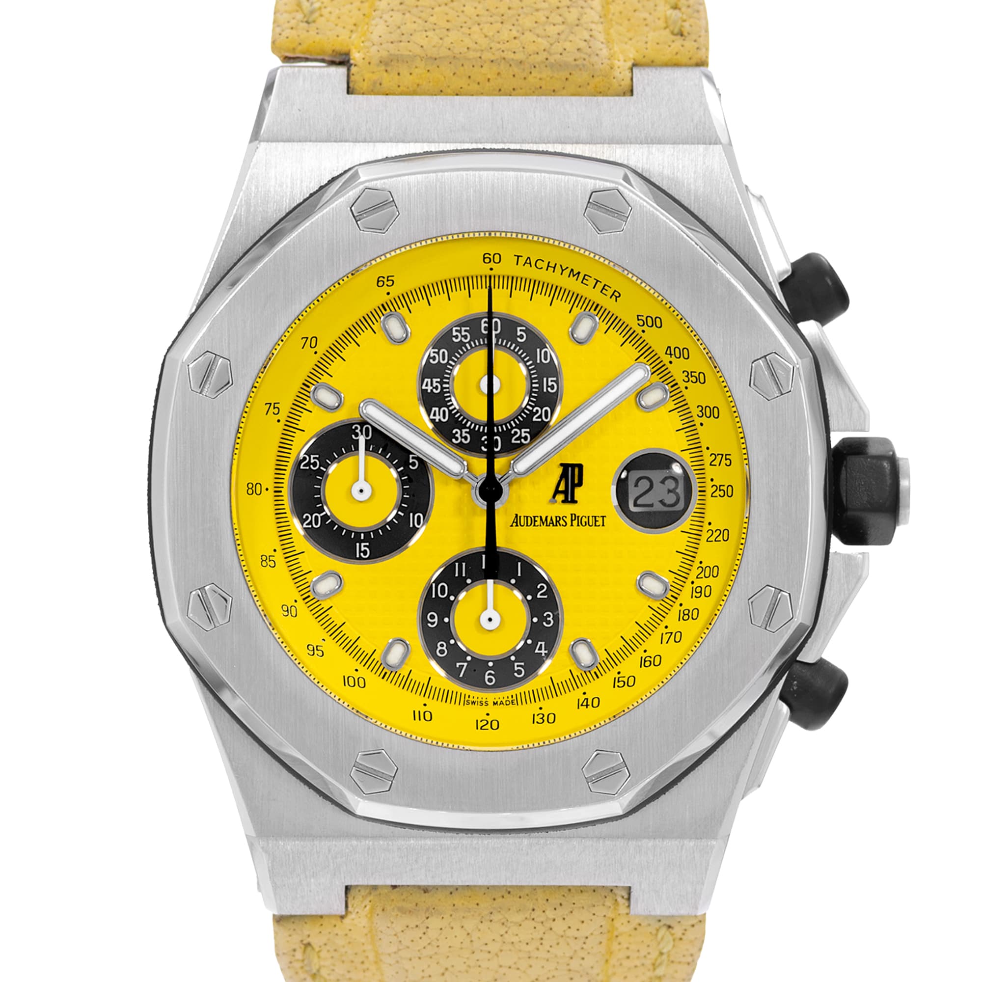 Audemars Piguet Royal Oak Offshore 25770ST Yellow Chronograph Mens Watch 2000
