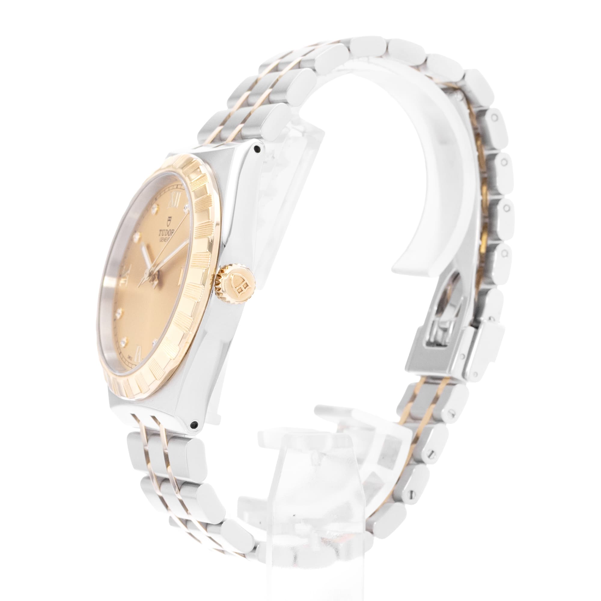 Tudor Royal M28503-0005 38mm Champagne Diamonds Steel Gold Mens Watch Box