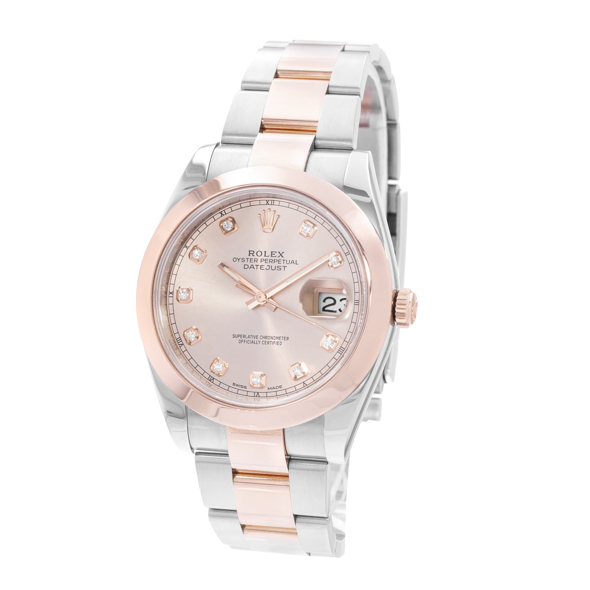 Rolex Datejust 41 126301 Pink Diamonds Dial Steel Rose Gold Mens Watch Card