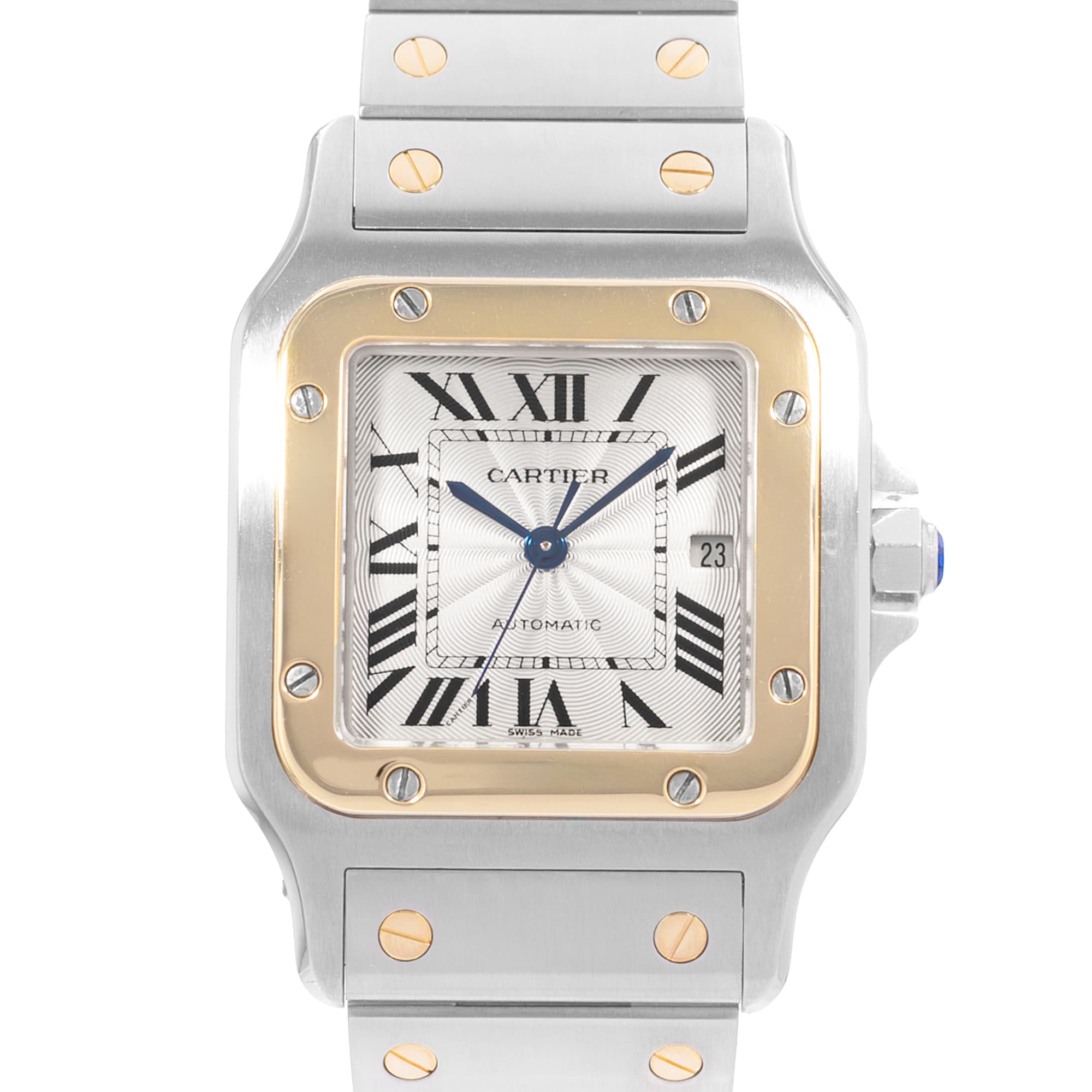 Cartier Santos Galbee W20058C4 2319 32mm Large Steel Yellow Gold Ladies Watch
