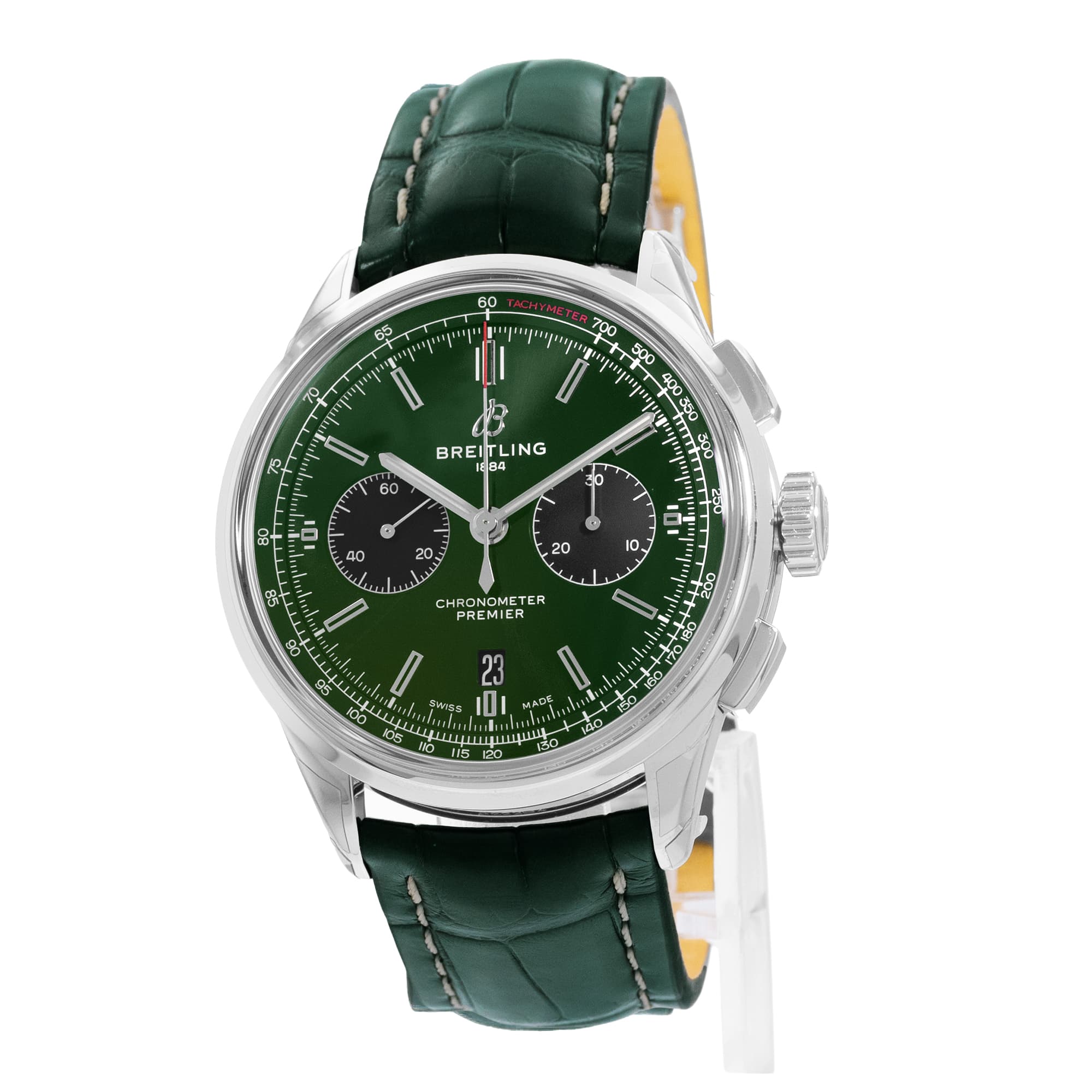 Breitling Premier B01 Chronograph AB0118221L1P1 42mm Green Mens Watch Box Card