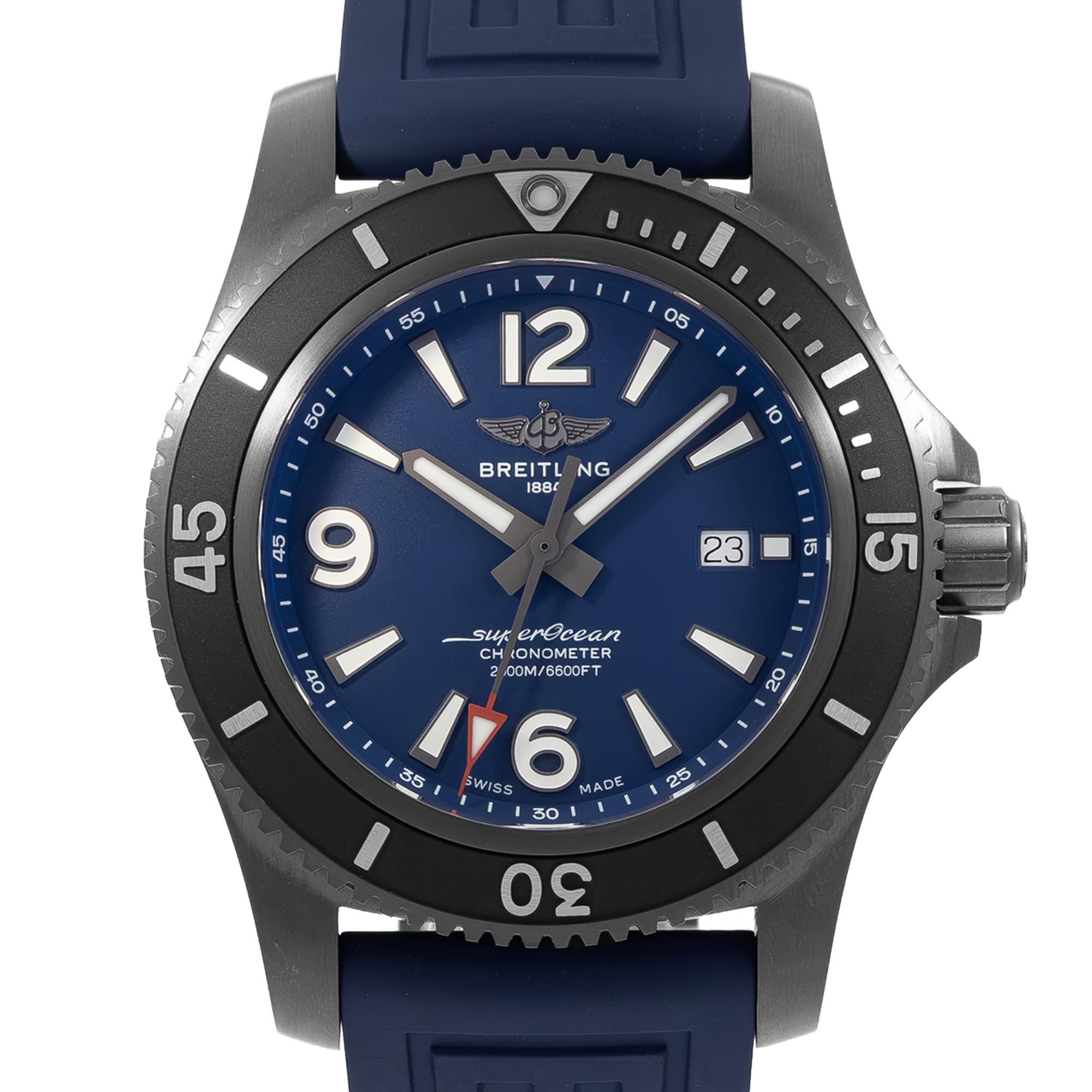 Breitling Superocean M17368D71C1S2 46mm Blue Black Steel Mens Watch Box Card