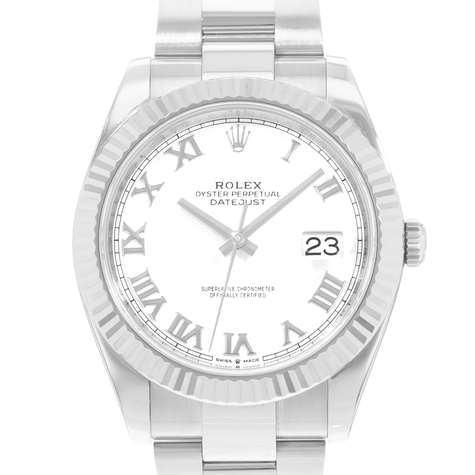 Rolex Datejust 41 126334 White Roman Steel Oyster Automatic Mens Watch Card