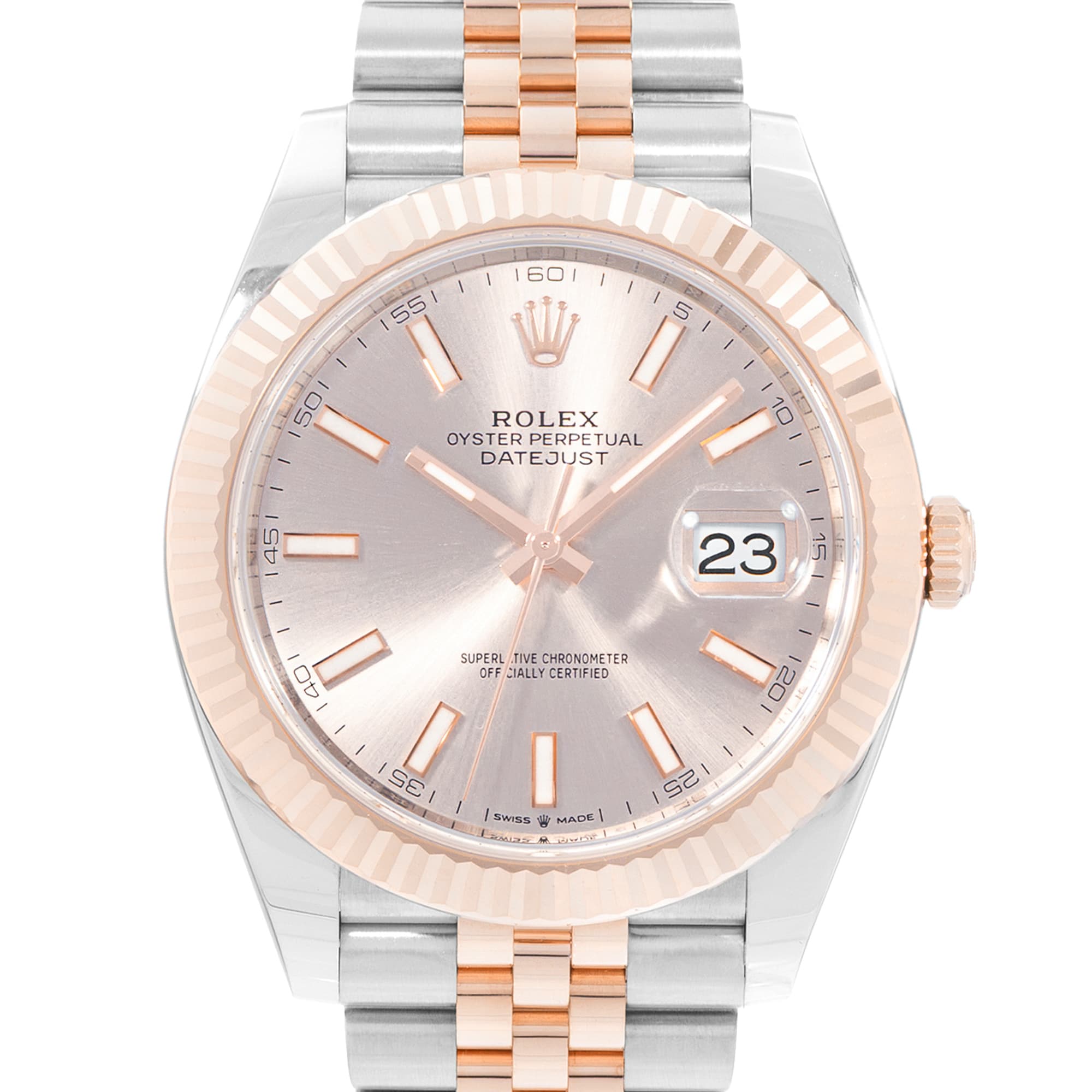 Rolex Datejust 41 126331 Pink Dial Steel Rose Gold Automatic Mens Watch Card
