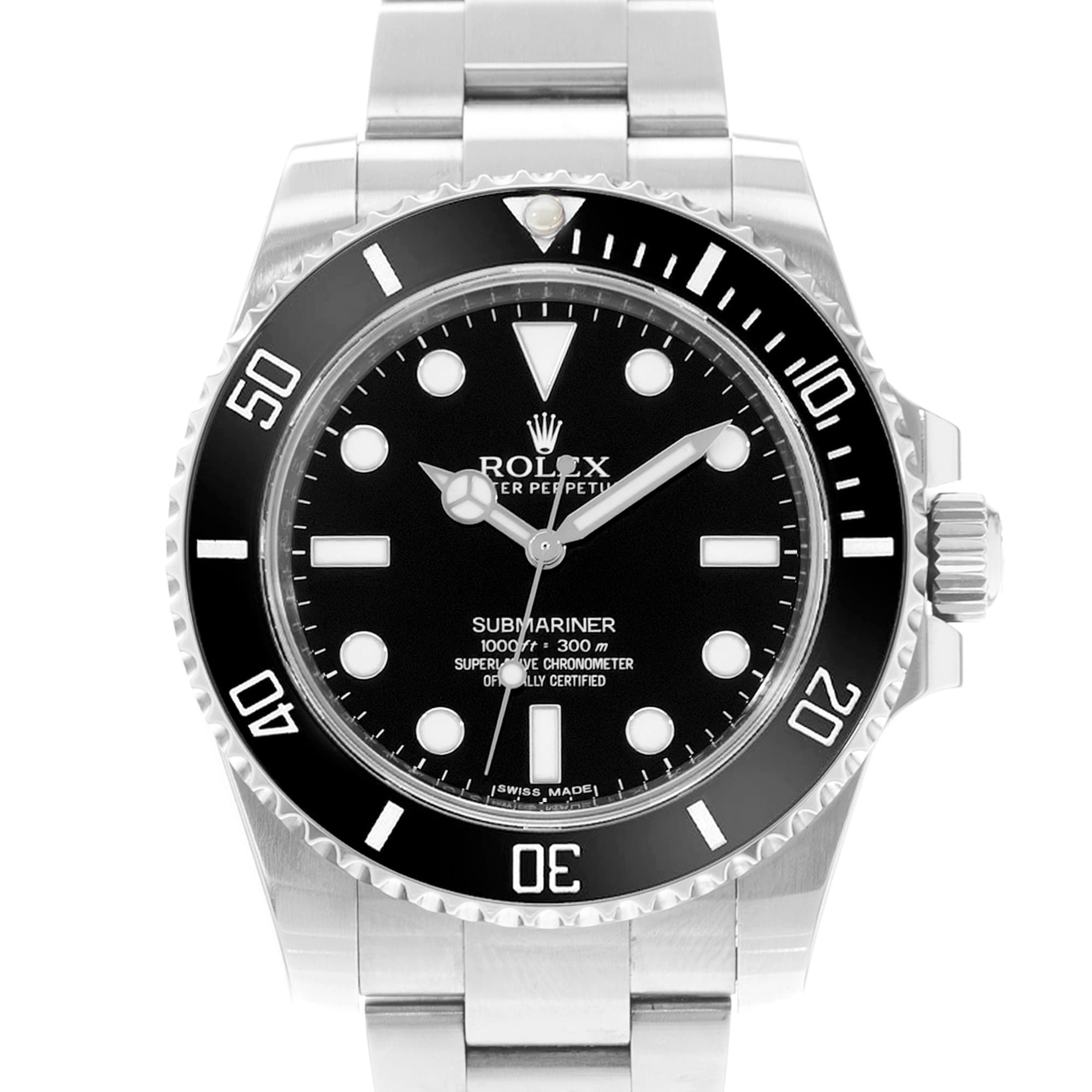 Rolex Submariner No Date 114060 40mm Black Dial Steel Automatic Mens Watch Card