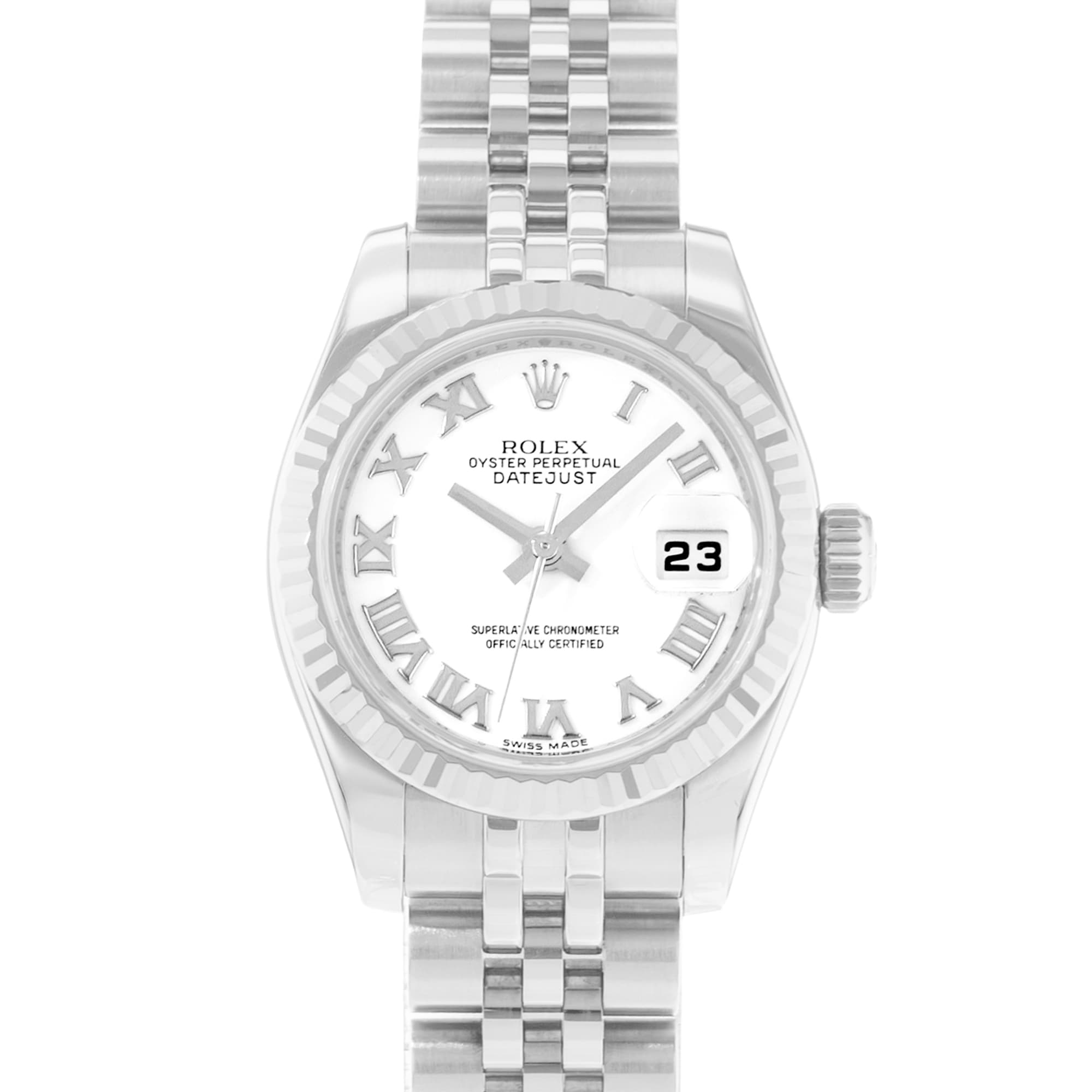 Rolex Datejust 26 179174 Silver Roman Dial Steel Jubilee Automatic Ladies Watch