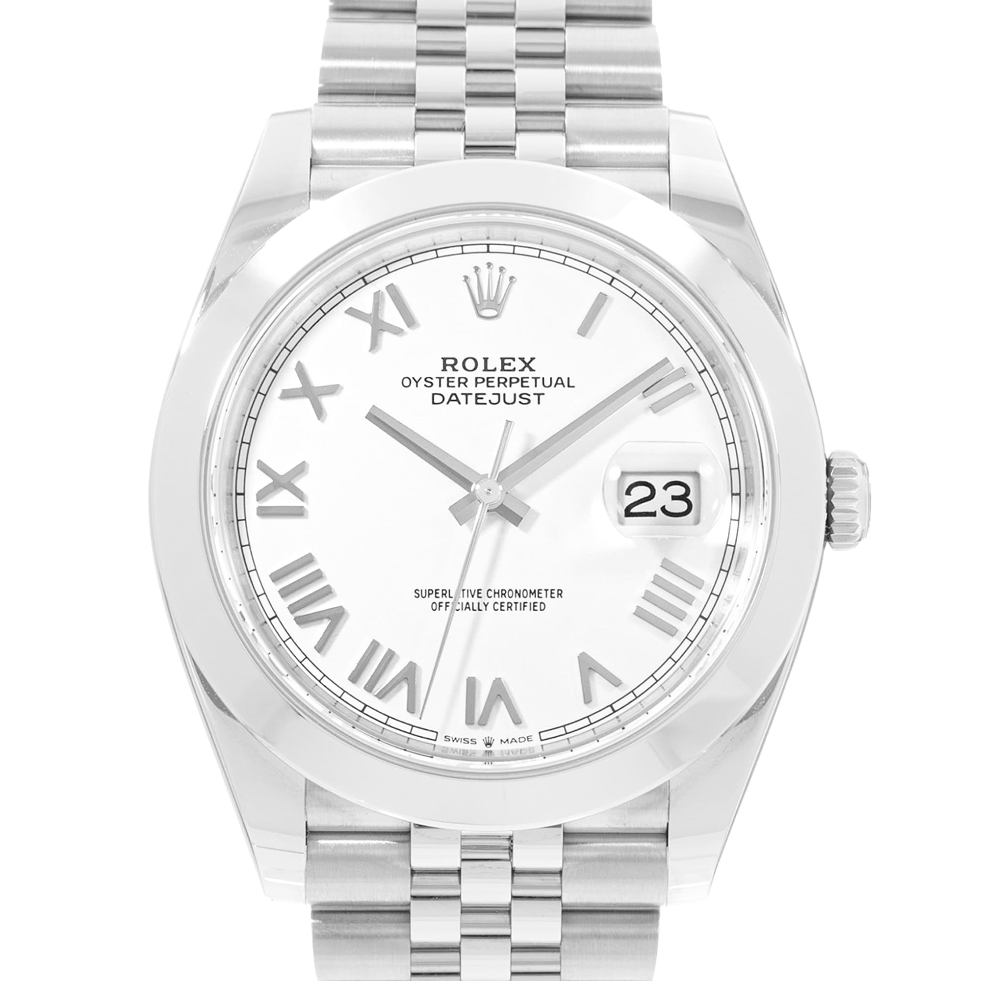 Rolex Datejust 41 126300 White Dial Steel Jubilee Mens Watch Card