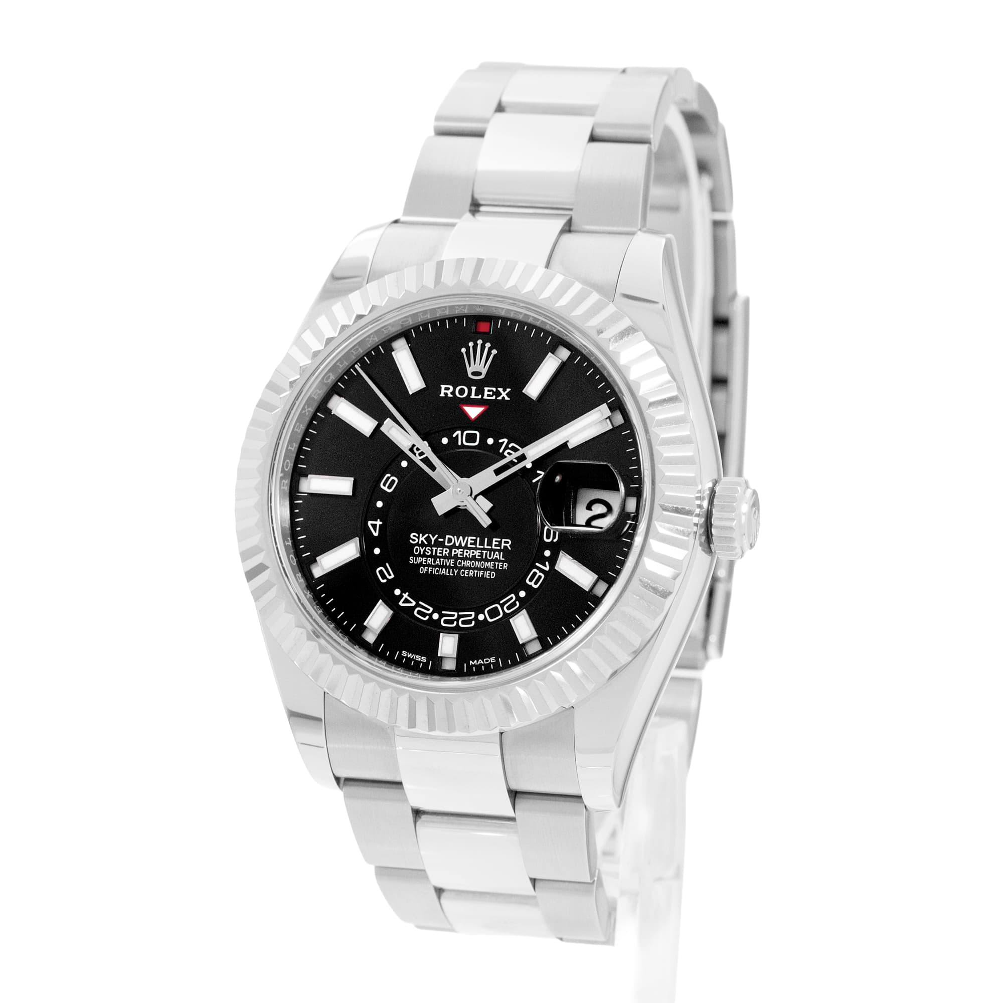 Rolex Sky-Dweller 326934 42mm Black Dial Steel Oyster Mens Watch Card 2021