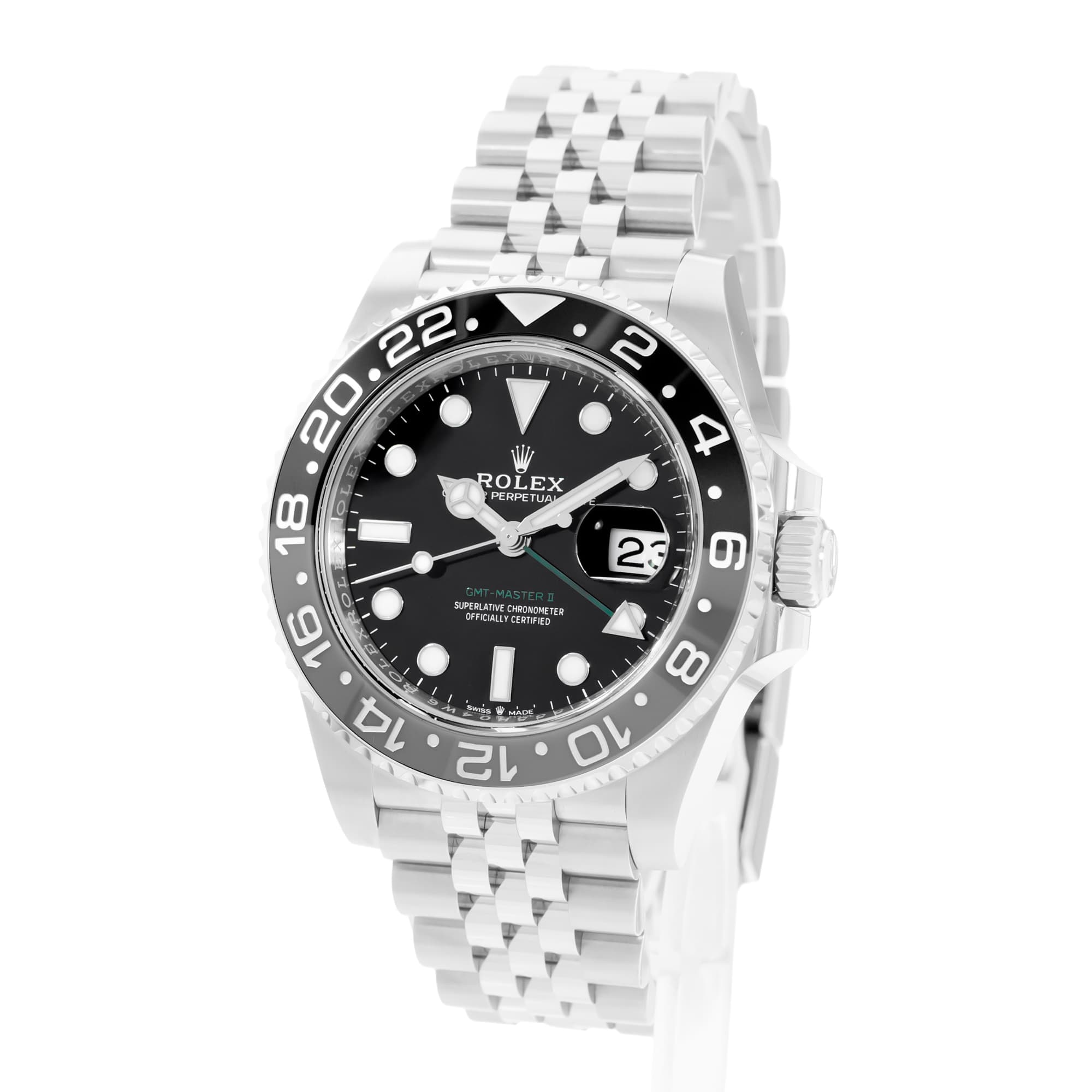 Rolex GMT-Master II 126710GRNR 40mm Black Dial Steel Jubilee Mens Watch Card