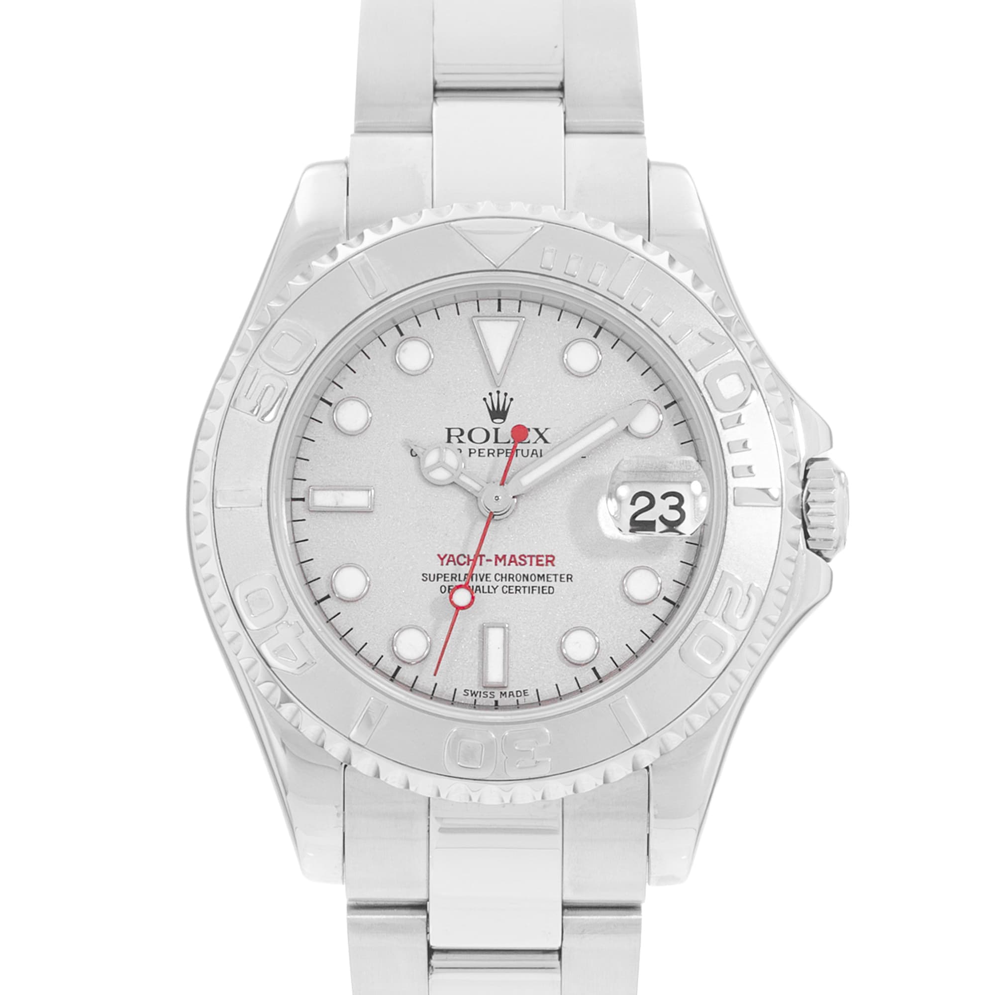 Rolex Yacht-Master 35 168622 Silver Dial Steel Mens Watch