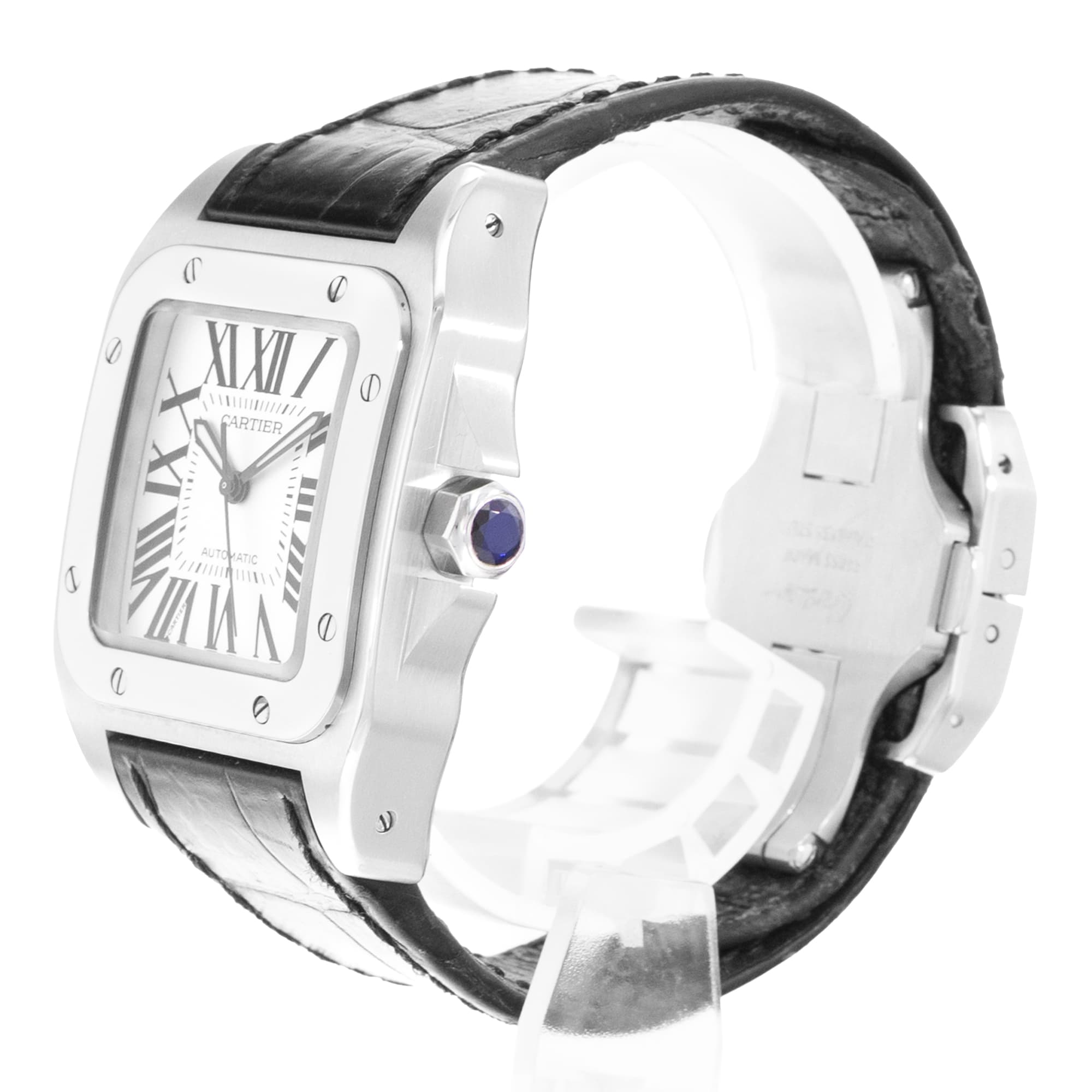 Cartier Santos 100 W20106X8 2878 35mm Medium Steel Automatic Mens Watch