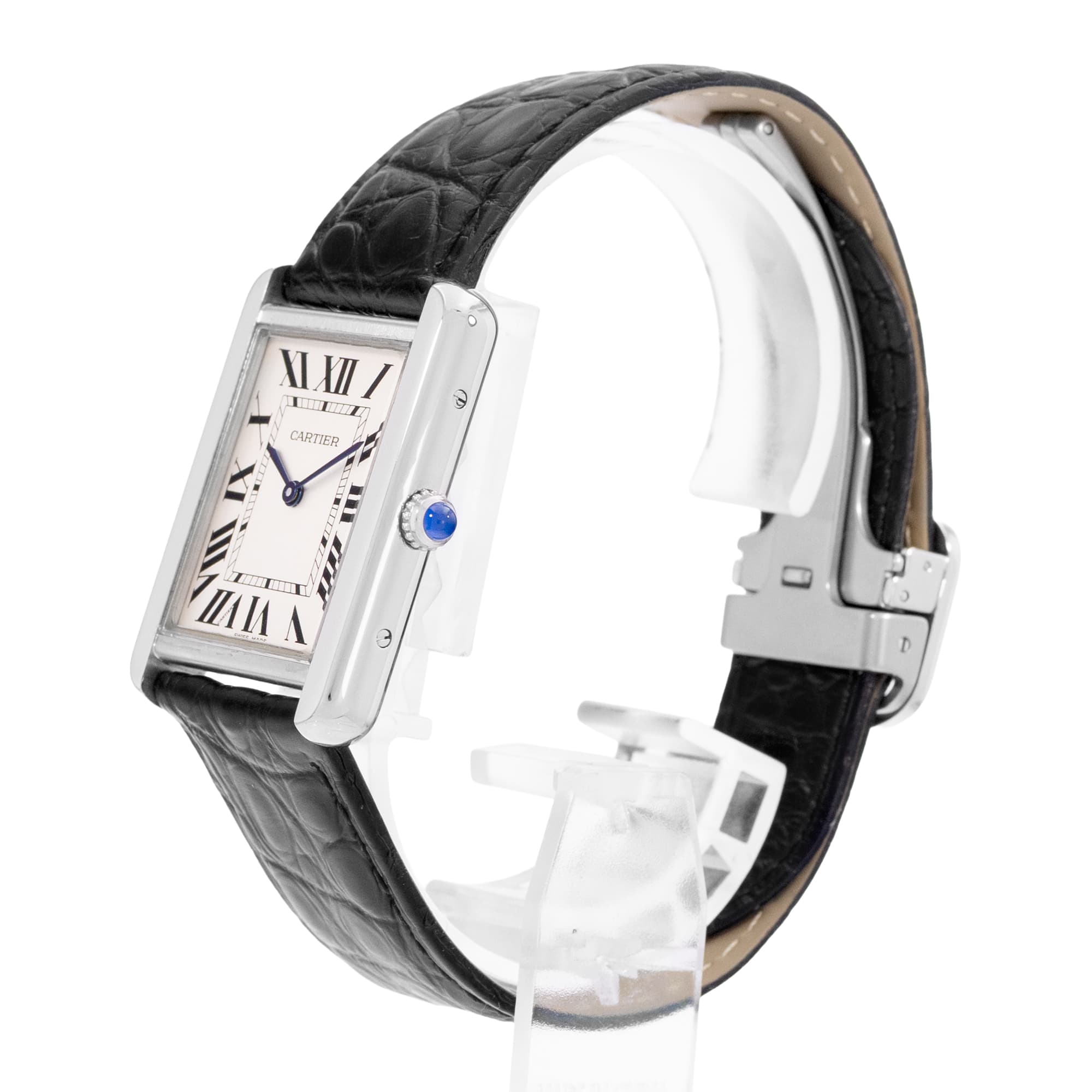 Cartier Tank Solo W5200003 3169 27mm Large Silver Dial Steel Mens Watch