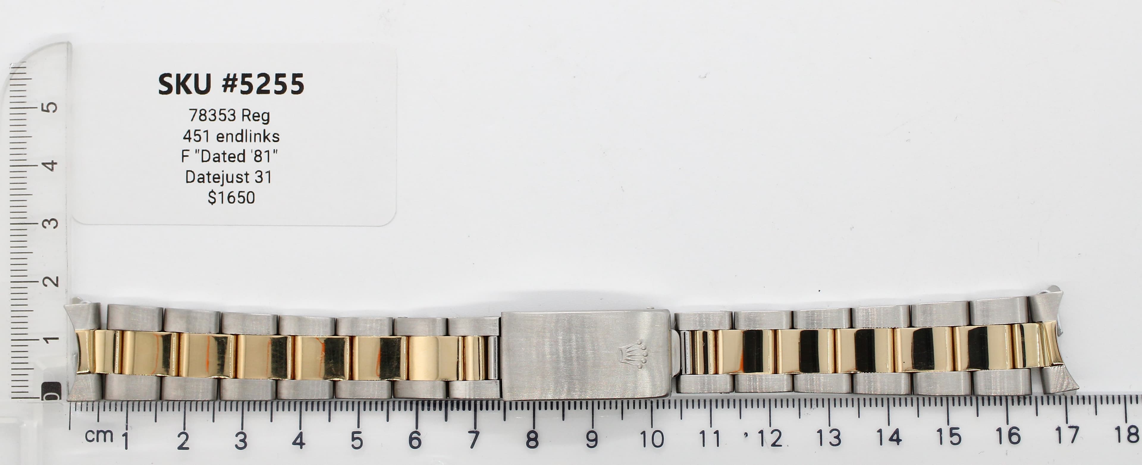 78353 Reg 451 endlinks F 'Dated '81" Datejust 31