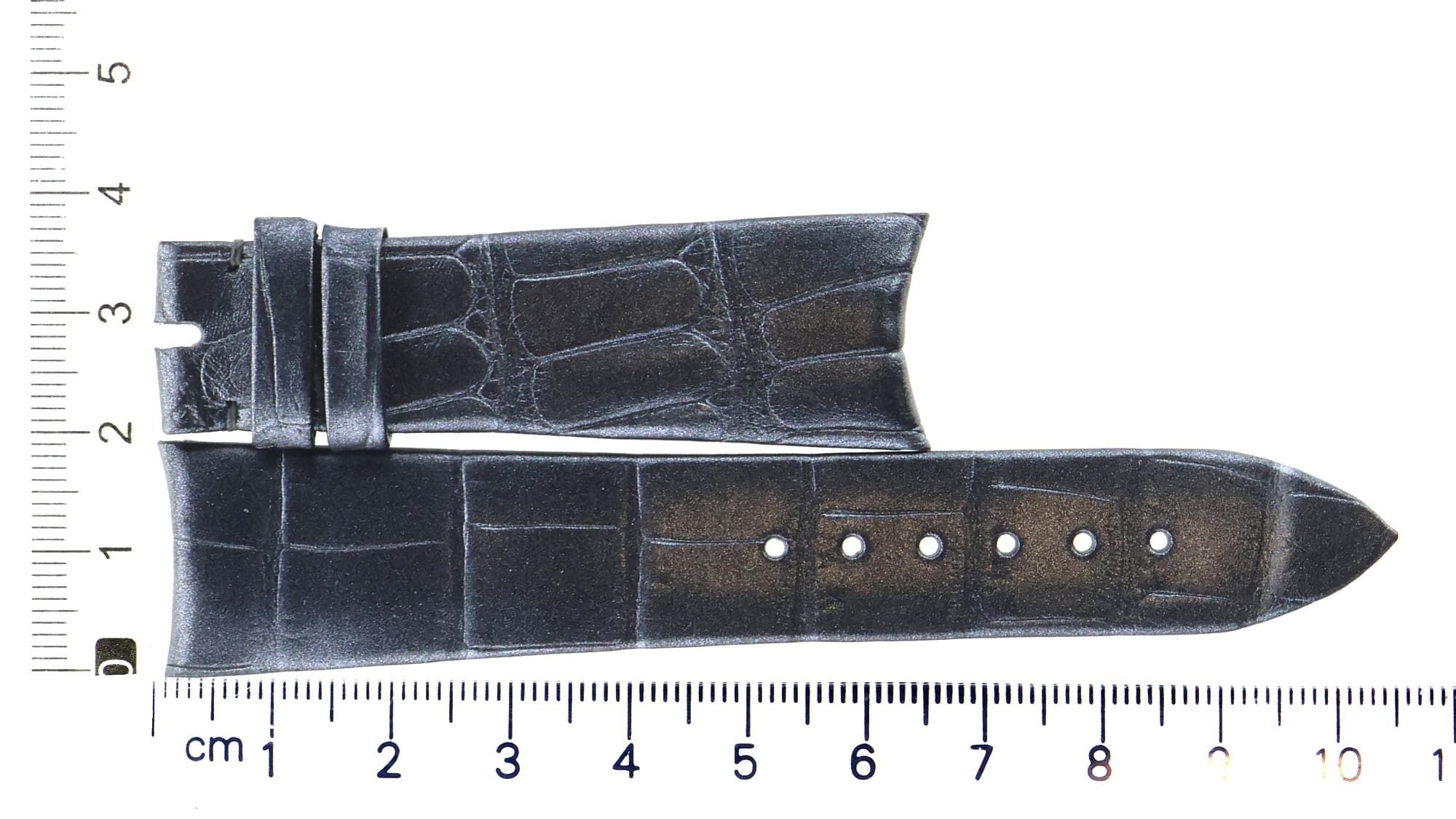 Unworn factory Audemars Piguet dark grey charcoal color leather strap 20x16mm